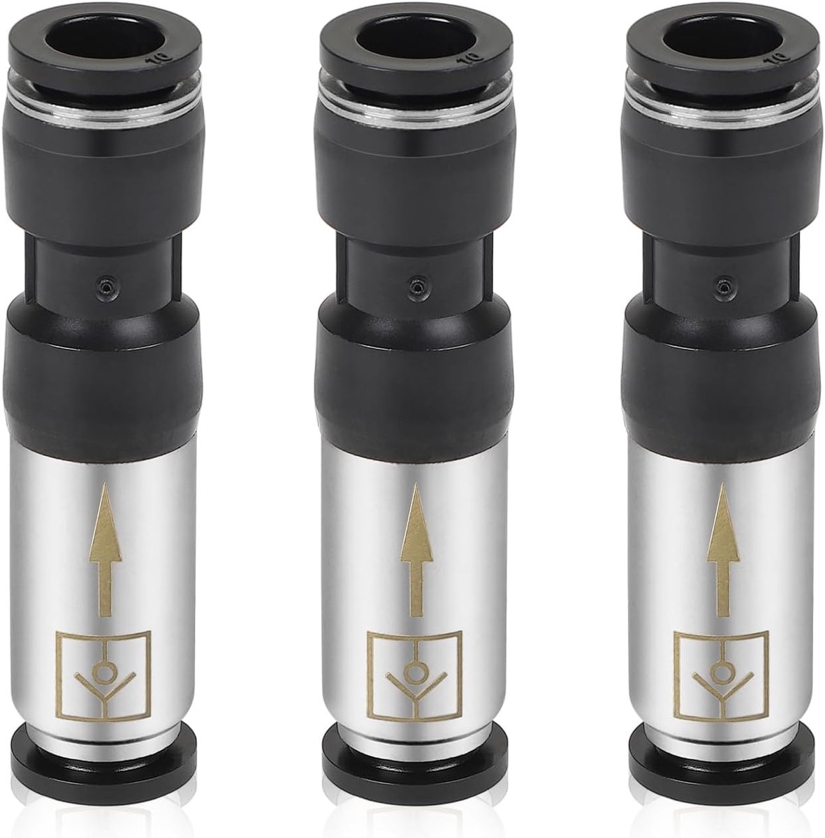SnelShoppen - 3 x Pneumatische Terugslagklep 10mm Luchtverbindingen, Wegwerp Pneumatische Aansluitingen RVS Fittingen voor Snelle Aansluiting van Luch