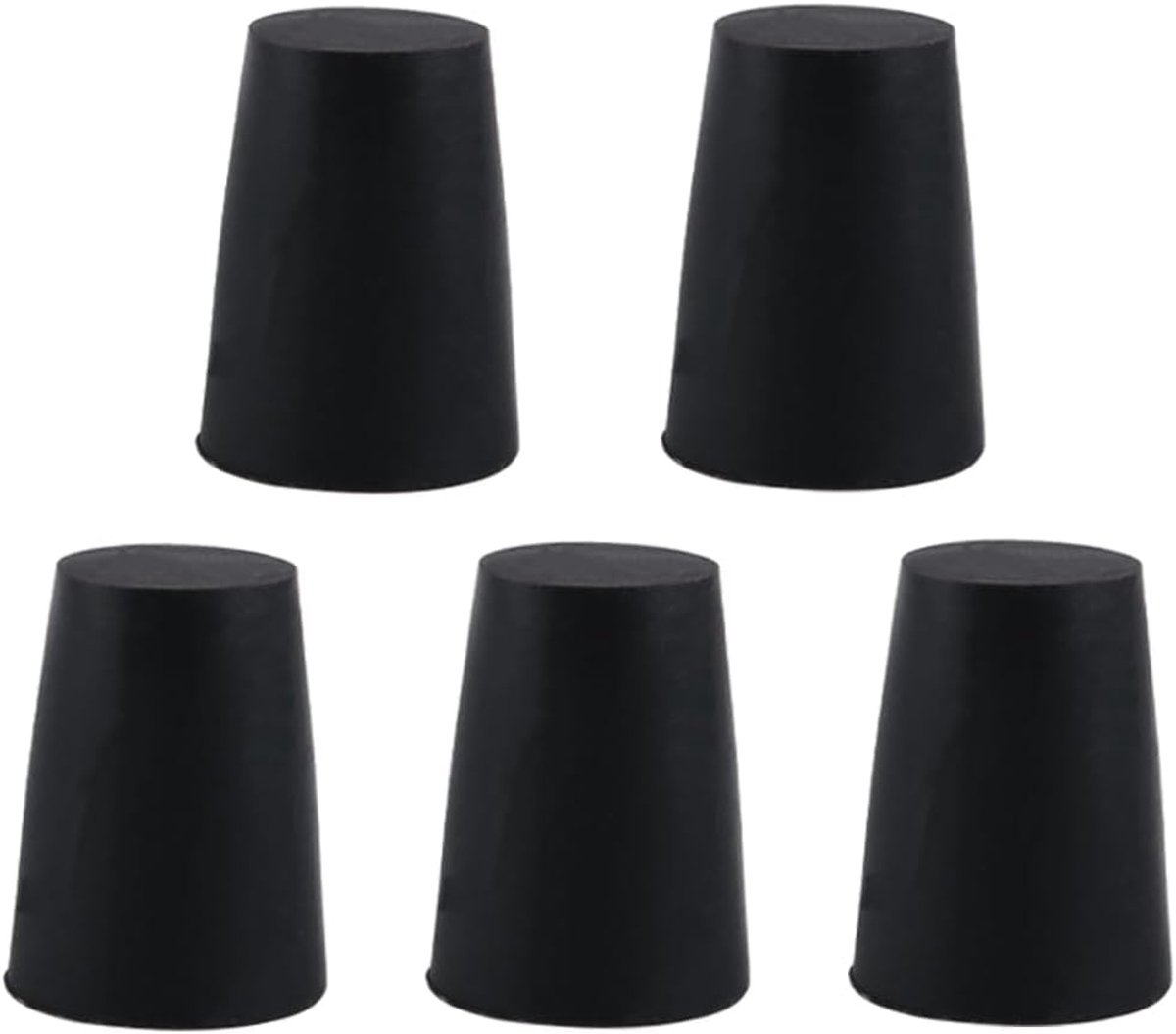 SnelShoppen - Rubber Tapered Testbuisstopper 14mm-19mm, Zuurbestendig, Laboratorium, Erlenmeyers, Afvoer, Waterpijp, 25mm Hoogte
