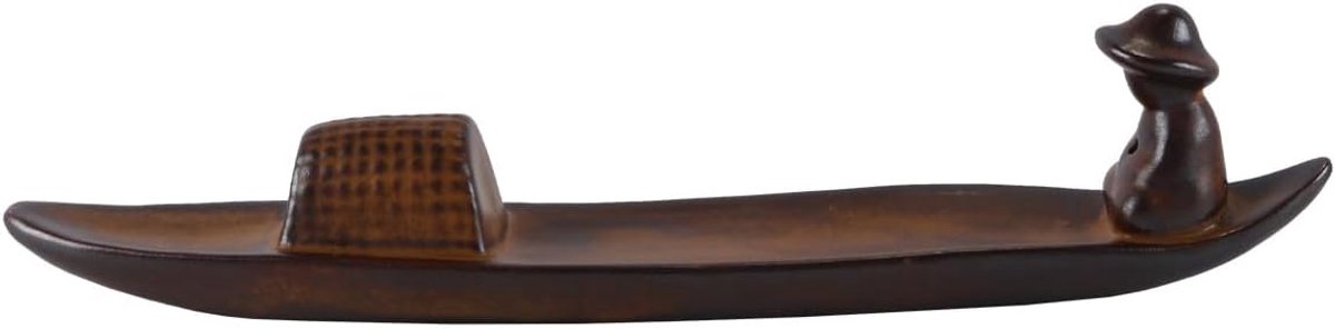 SnelShoppen - Keramische Wierookhouder in Chinese Vissersboot Design, Asvangertje, Duurzame Warmtebestendige Kom voor Meditatie en Yoga Ontspanning