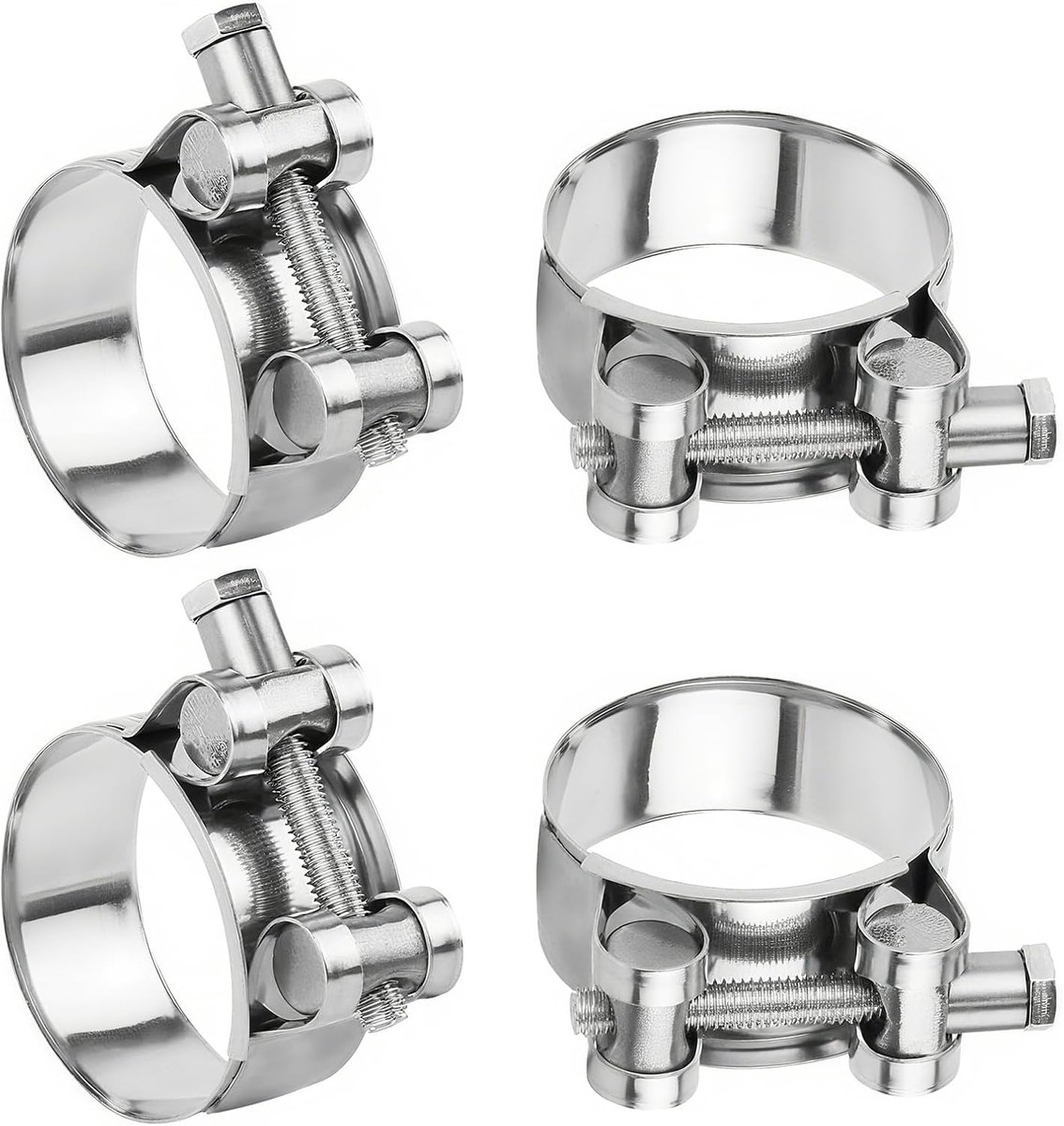 4pcs hinge bolt clamp stainless steel, strap width 12mm clamping range 40-43mm adjustable hose clamps pool stainless - ShopVlot