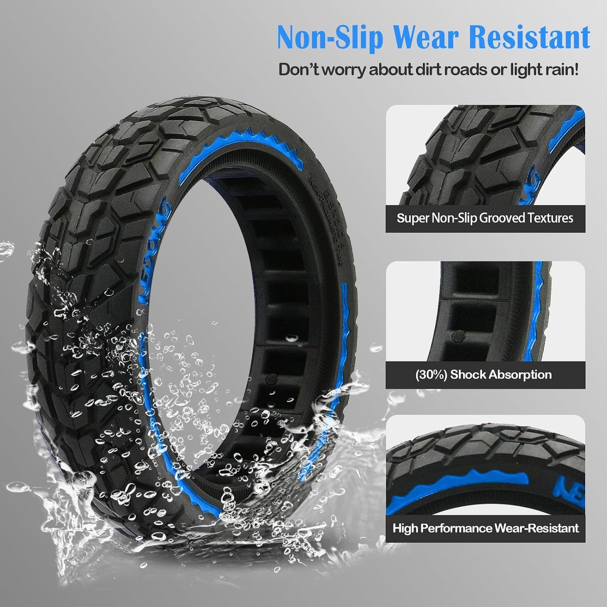 SnelShoppen - 8.5 Inch E-Scooter Banden - Massieve Rubberbanden 8 1/2 x 2 - Geschikt voor Diverse 8.5 Inch E-Scooters - Duurzaam en Lekvrij