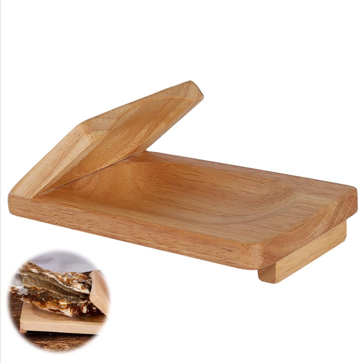 SnelShoppen - 1pcs Oester Schuifklem, Oester Opeenhandschoen Hout, Duurzaam en Herbruikbaar, 13x8.2cm, Ideaal voor Feest, Camping, Keuken en Picknick