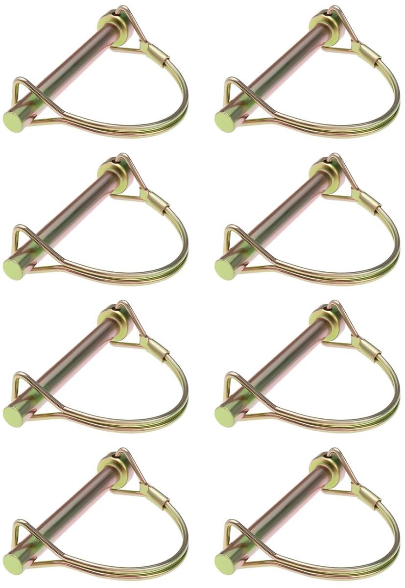 SnelShoppen - 8 Stuks 8mm D-vormige Lock Pin Trailer Bevestigingshaak D Clip Lynch Pins 57mm x 38mm Zware Verbinding voor Aanhangwagen