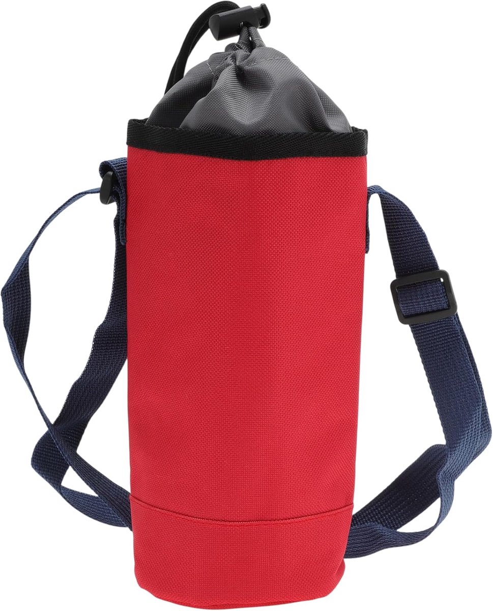 SnelShoppen - Geïsoleerde tas voor waterfles, Oxford-stof, parelkatoen, aluminiumfolie, schokbestendig, draagbaar, verstelbare schouderriem, 25 x 9 cm