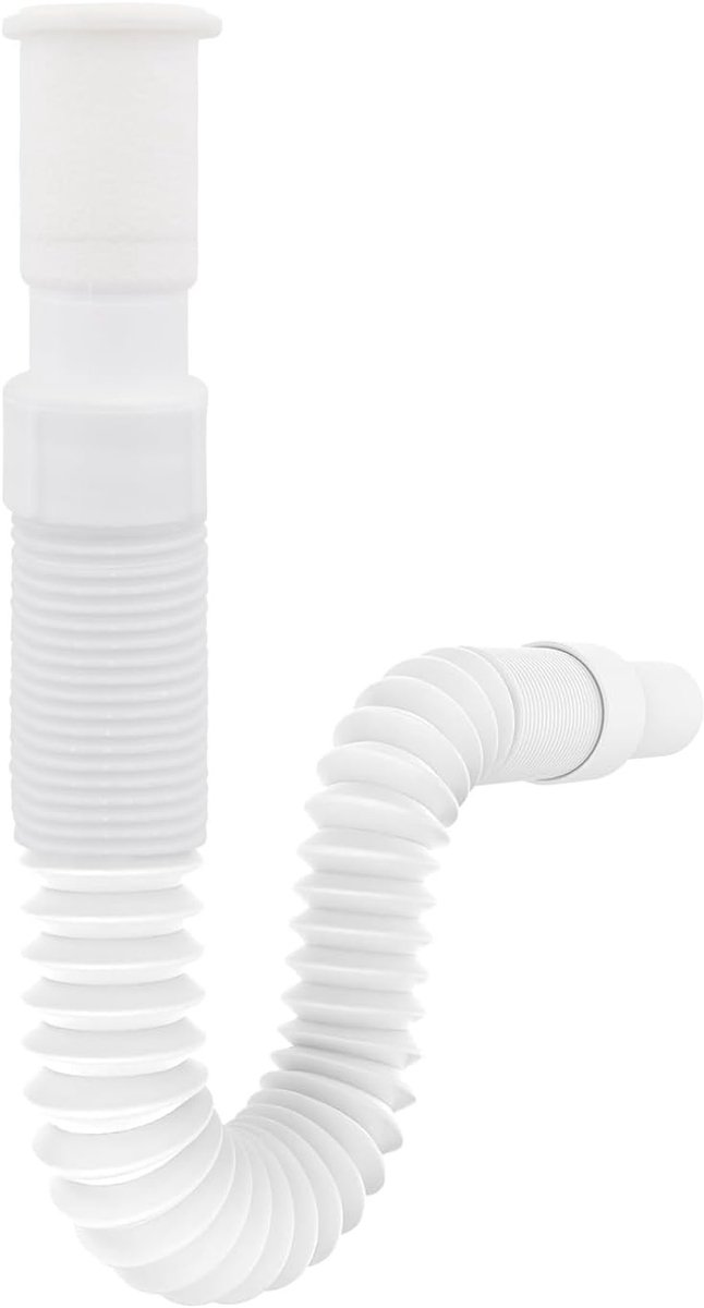 Flexibele Afvoerslang - Sifon slang - Onderbouw Sifon - Uitschuifbaar - 300-800 mm - Wit