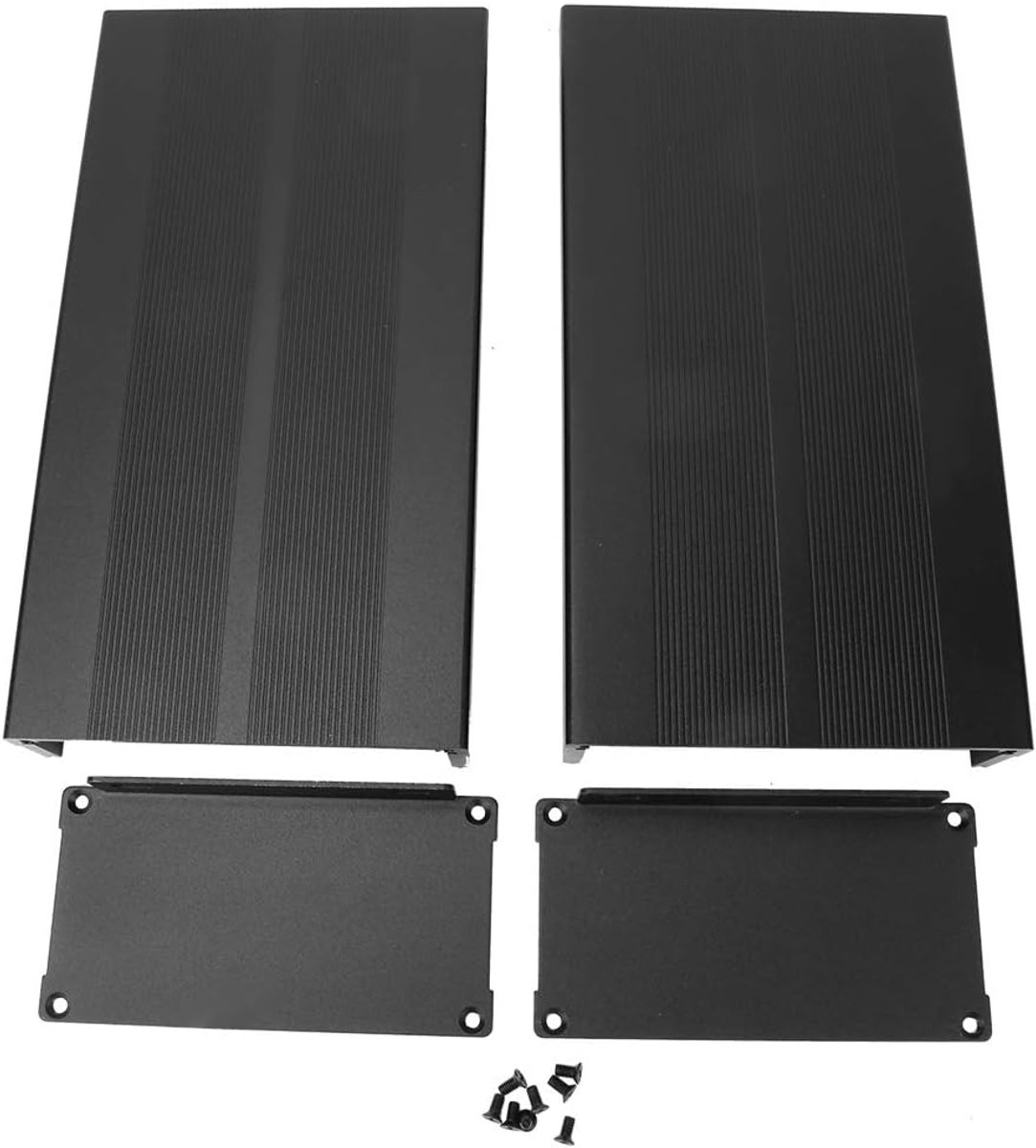 SnelShoppen - 2 Stuks Aluminium Koelkast Behuizing Elektronische DIY Circuit Bord Project Bending/Plat Plaat 55 x 106 x 200mm (Zand Zwart Bending Plaa