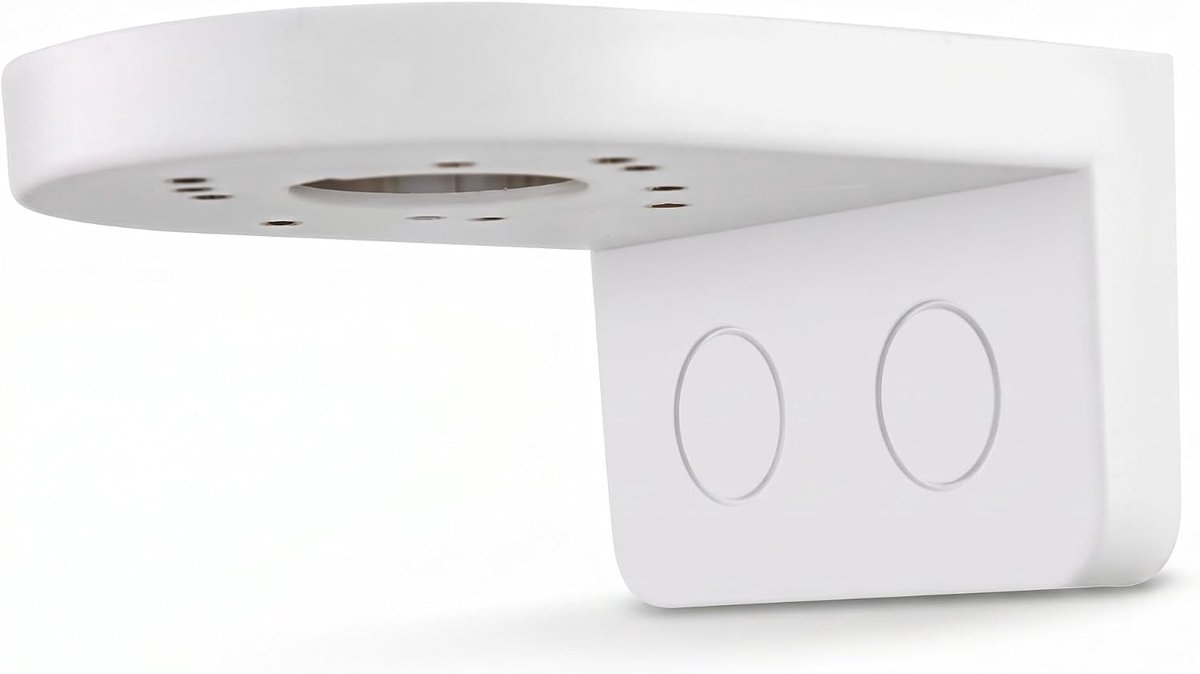 SnelShoppen - L-vormige Universele CCTV Camera Beugel, ABS Plastic Wandmontage, Wit, Geschikt voor Dome Camera's, Eenvoudige Installatie, Inclusief Be