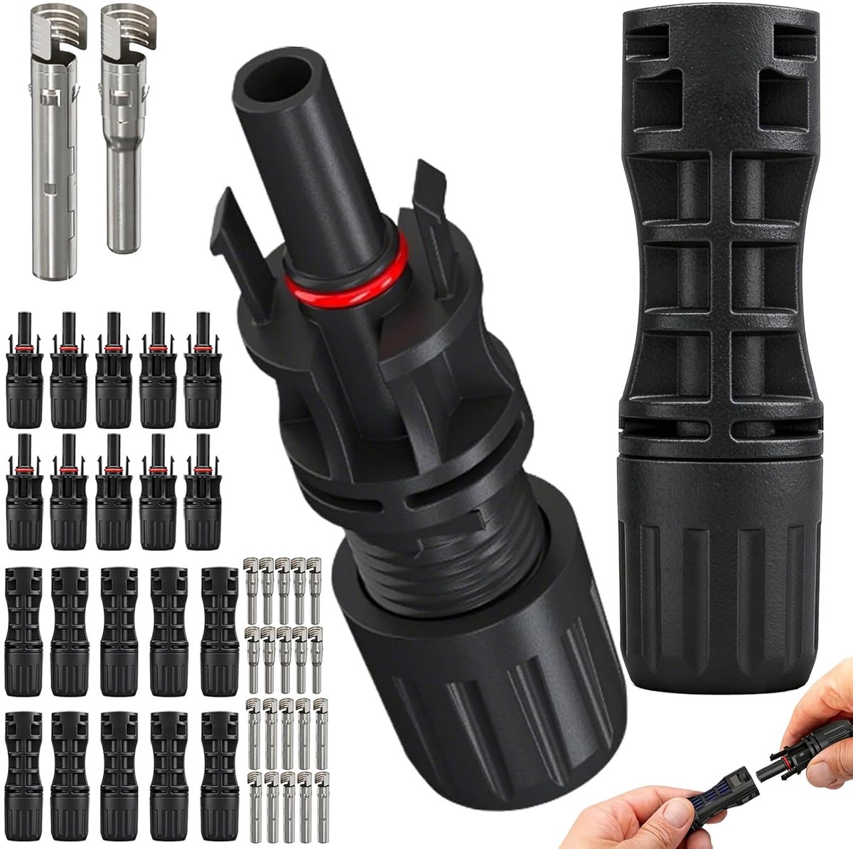 Srup 10 Pcs Solar Panel Connectors, Solar Panel Cable Connectors, MC4 Photovoltaic Connector, Photovoltaic Connectors - ShopVlot