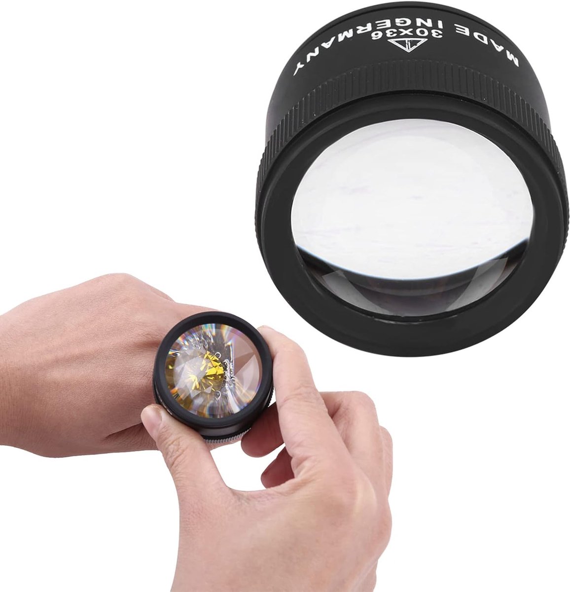 SnelShoppen - 30x Vergrootglas voor Sieraden, Duurzaam Zink Legering, Optische Magnifier, Ideaal voor Het Inspecteren van Kleine Voorwerpen, Compact e