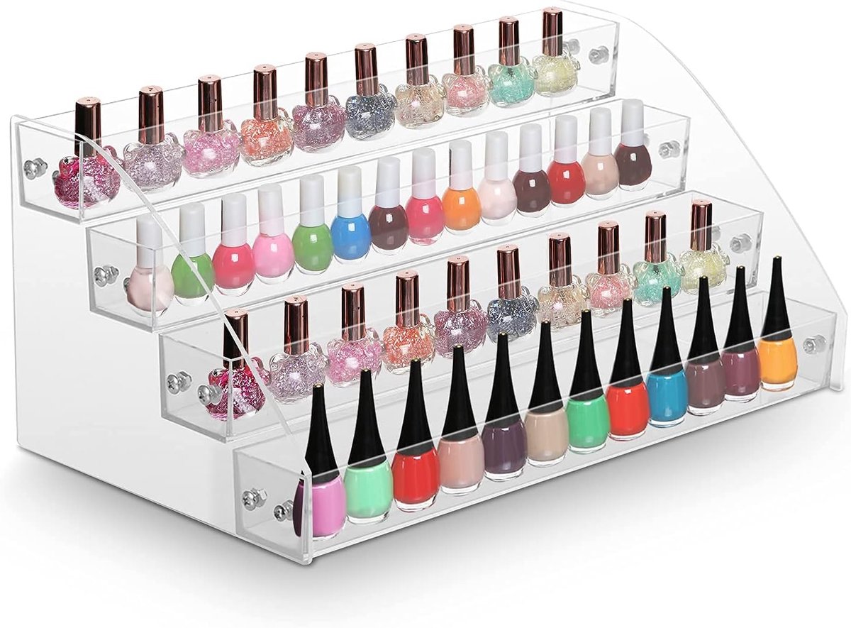 SnelShoppen - Transparante Nagellakhouder - Multifunctionele Acrylaat Nagellakstandaard - Acryl Cosmetische Organizer voor Essentiële Olie Flessen - 4
