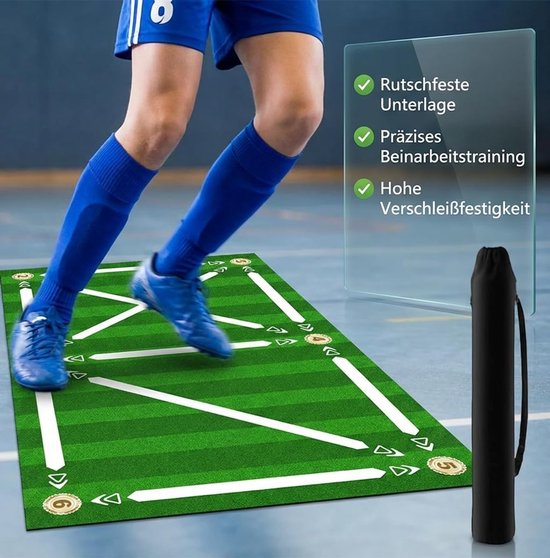 Voetbalmat Kinderen - Trainingsmat Voetbal - Balcontrole Oefenen - Inclusief Trainer - 60 x 90 cm - Groen — afbeelding 3