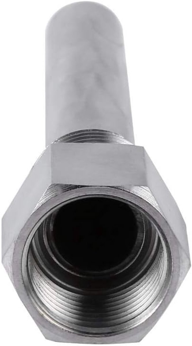 SnelShoppen - RVS Beschermbuis 1/2 Inch NPT Draad voor Temperatuursensoren - Duurzaam en Betrouwbaar voor Koken en Brouwen