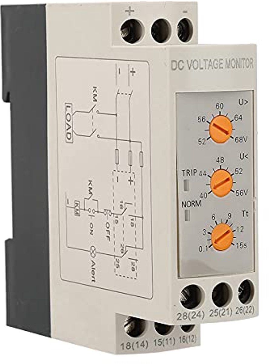 SnelShoppen - Surge Bescherming, Relais Spanning Controle Relais, Ondervoltage, Monitoring, Railmontage, Instelbare Controle Module (DC48V)