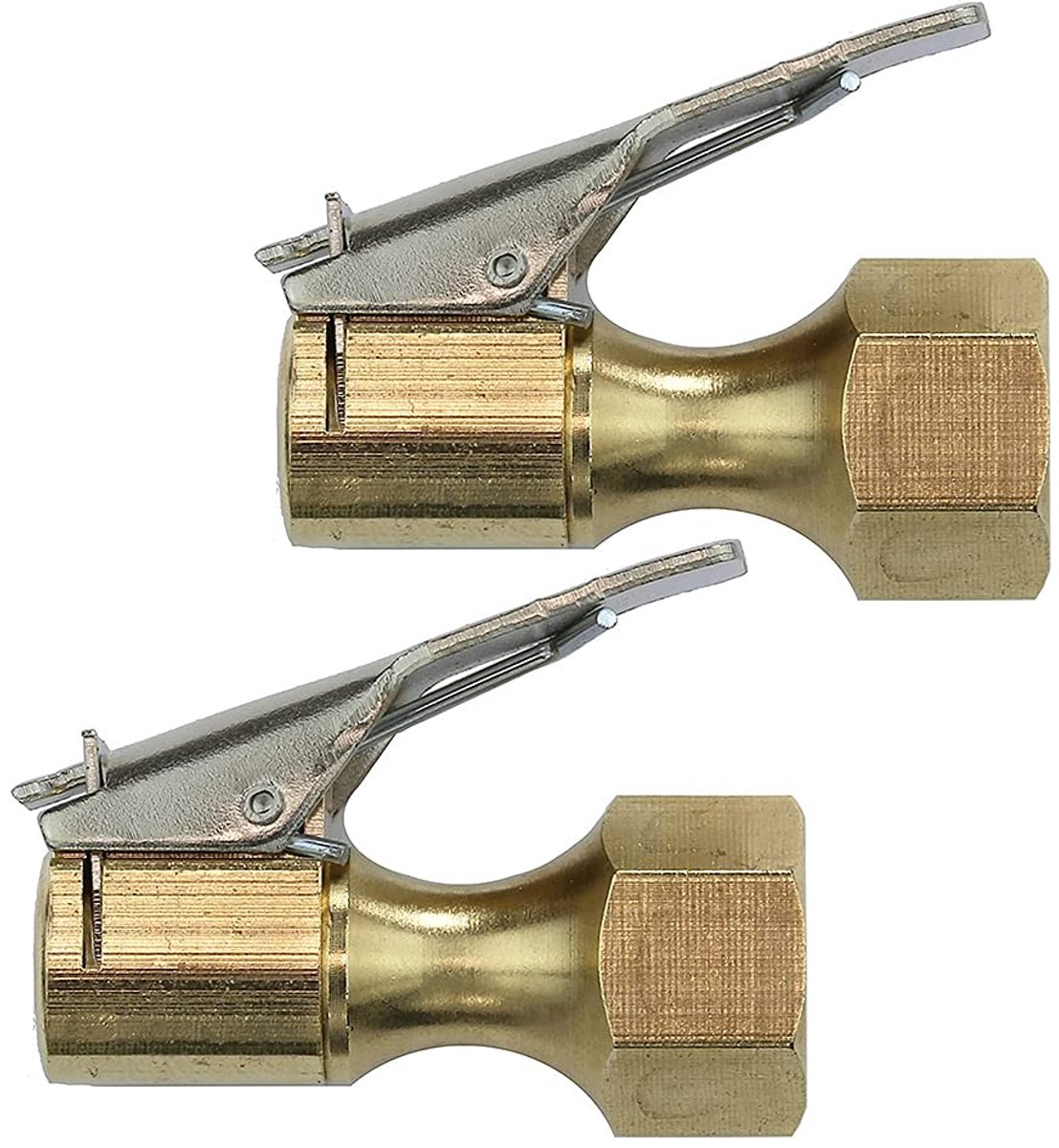 Open Flow Rechte Lock-On Luchtventiel - 1/4 inch - Messing constructie - Eenvoudig opblazen van banden - ShopVlot