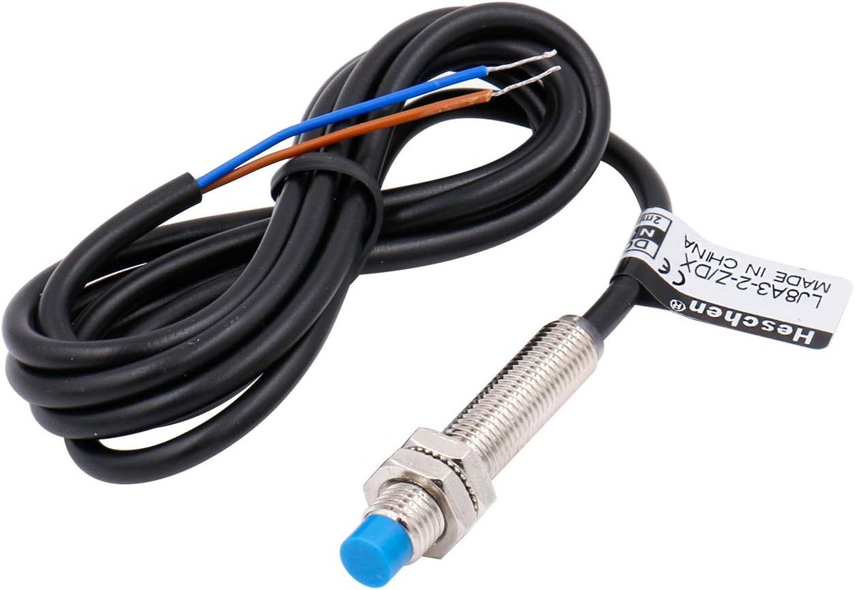 SnelShoppen - Inductieve Nabijheidssensor Schakelaar M8 2mm Normaal Gesloten 10-30VDC 200mA 2 Draad Non-Screen Type Detectie voor Magnetisch Metaal