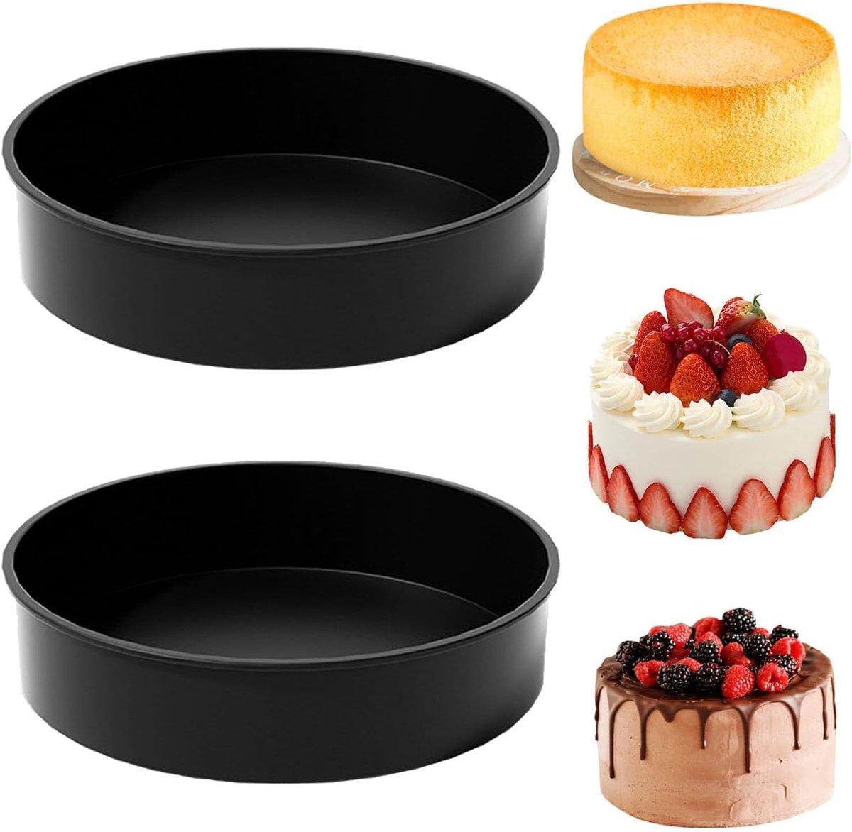 SnelShoppen - Silicone Bakvorm Rond 25cm - 10 Inch Cake Mould - Herbruikbare Bakvorm - BPA Vrij - Zwart - Ideaal voor Taarten en Brood - Keukenaccesso