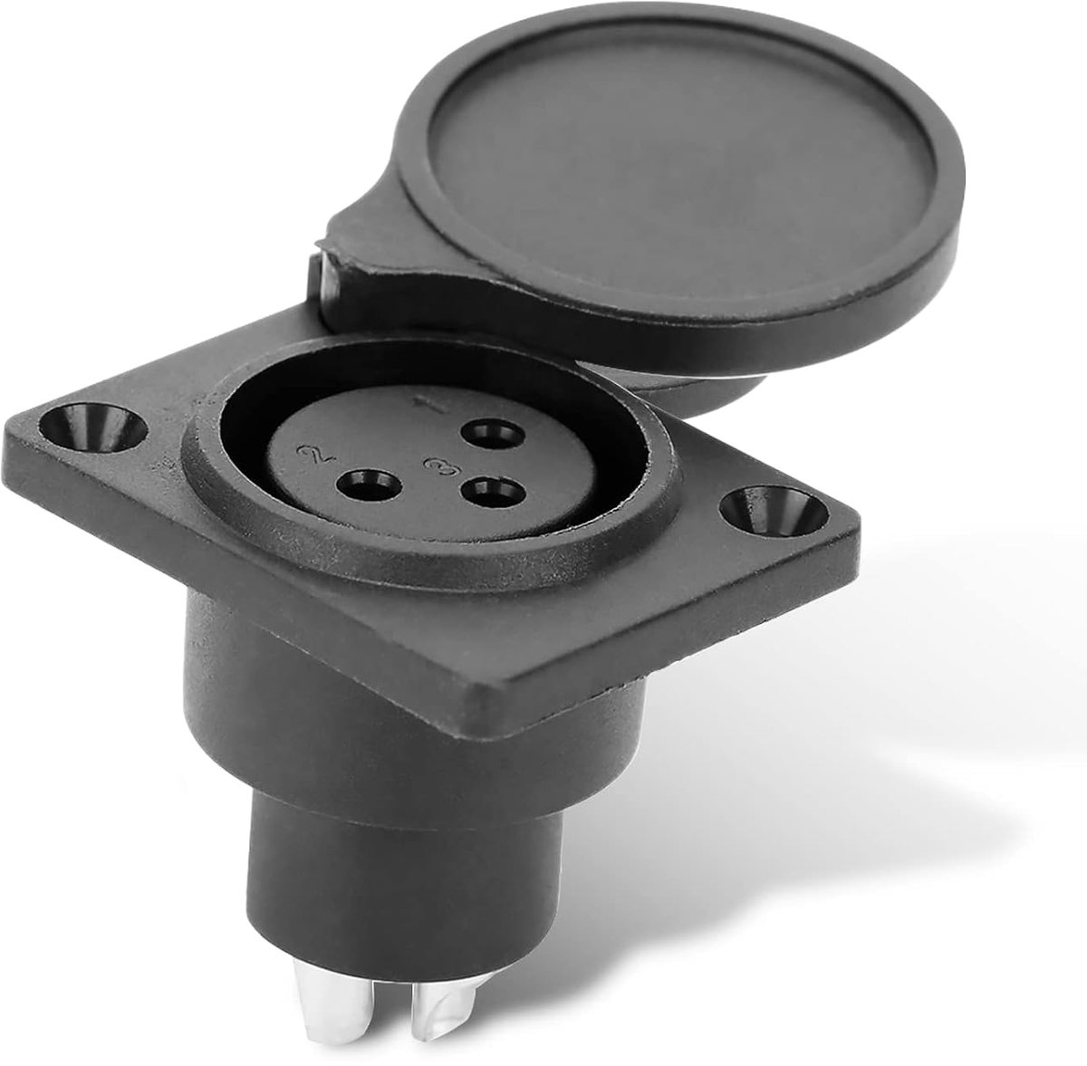 SnelShoppen - 5 Stuks XLR Vrouwelijke Chassis Paneel Plug, Waterdichte Vrouwelijke Jack met ABS Behuizing, Natuurlijke Metaal Contacten, Chassis Panee