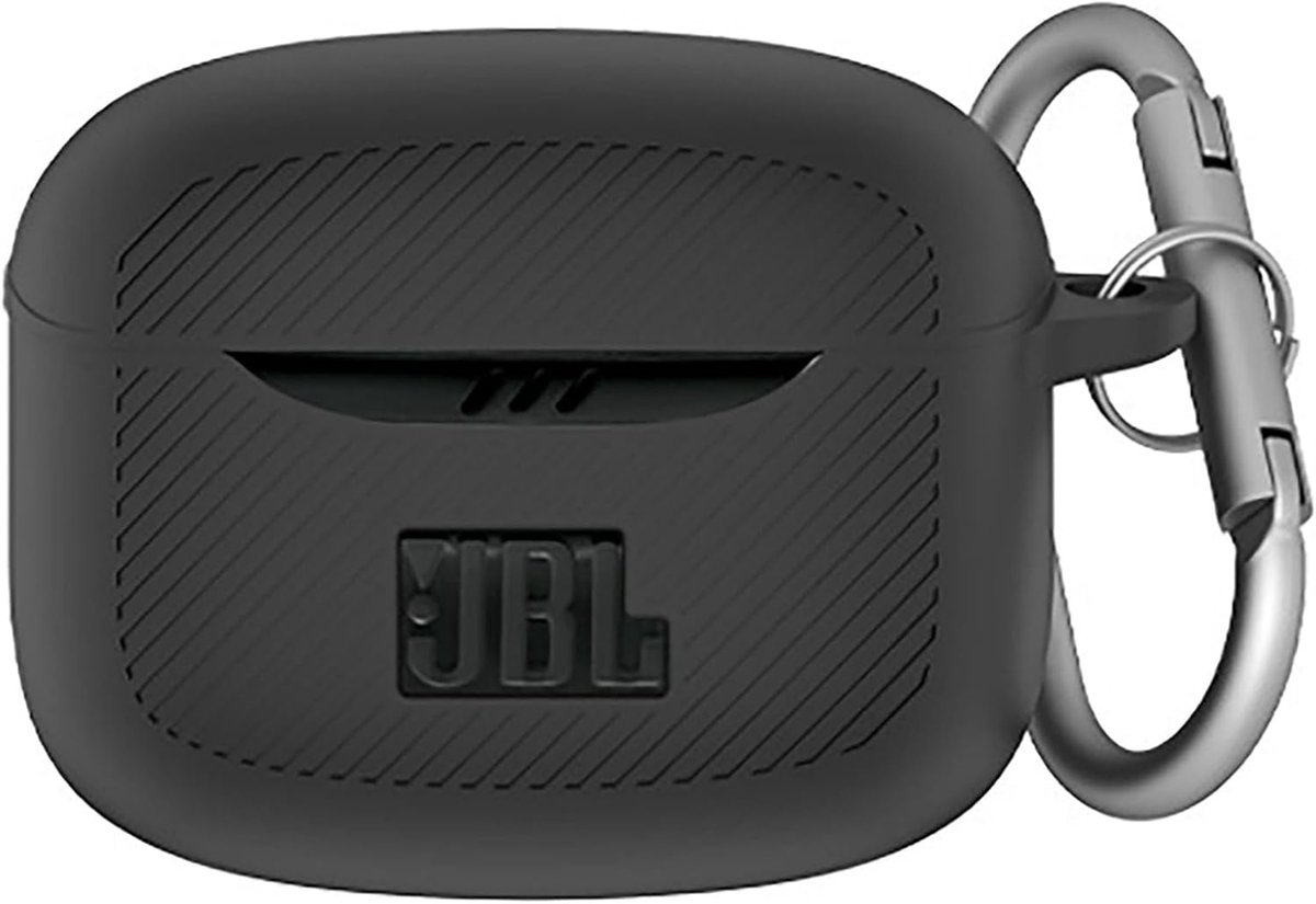 SnelShoppen - Beschermhoes voor JBL Tune Buds 2 - Siliconen Case, Lichtgewicht, Schokbestendig, Zwart, Ultra-dun, Anti-vingerafdruk, Voor Veilig Gebru