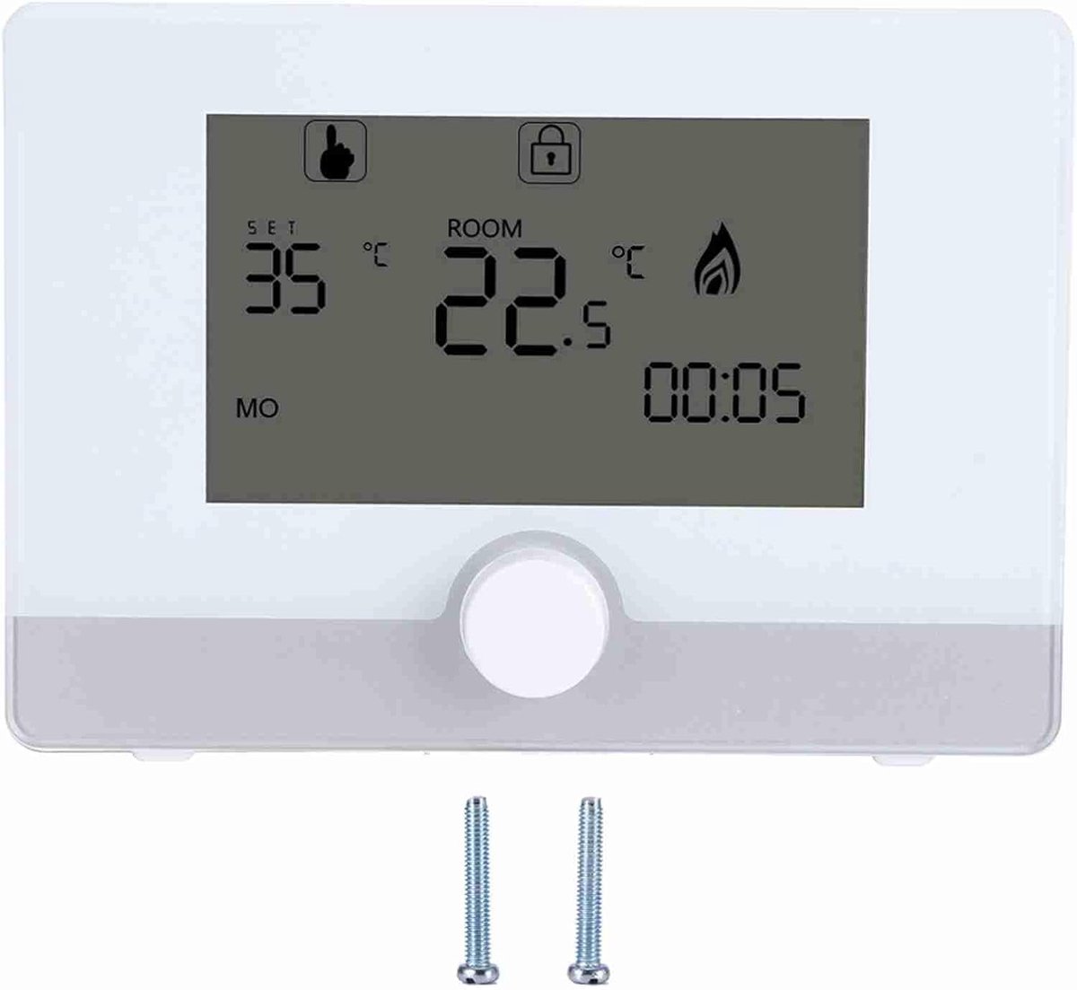 SnelShoppen - Programmeerbare Digitale Thermostaat voor Wandboiler Verwarming - Batterijgevoed, Weekcyclus, Temperatuurregelaar voor Waterverwarming -