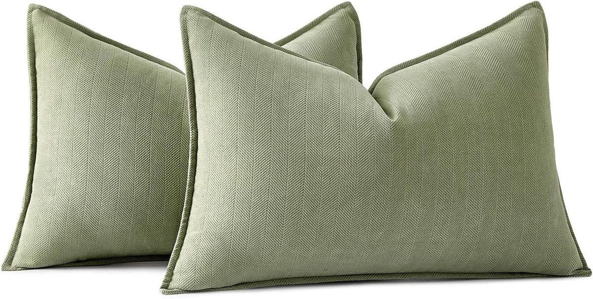 Kussenslopen 40x60cm - Bonengroen Chenille - Luxe uitstraling - Verhoogt comfort - SnelShoppen