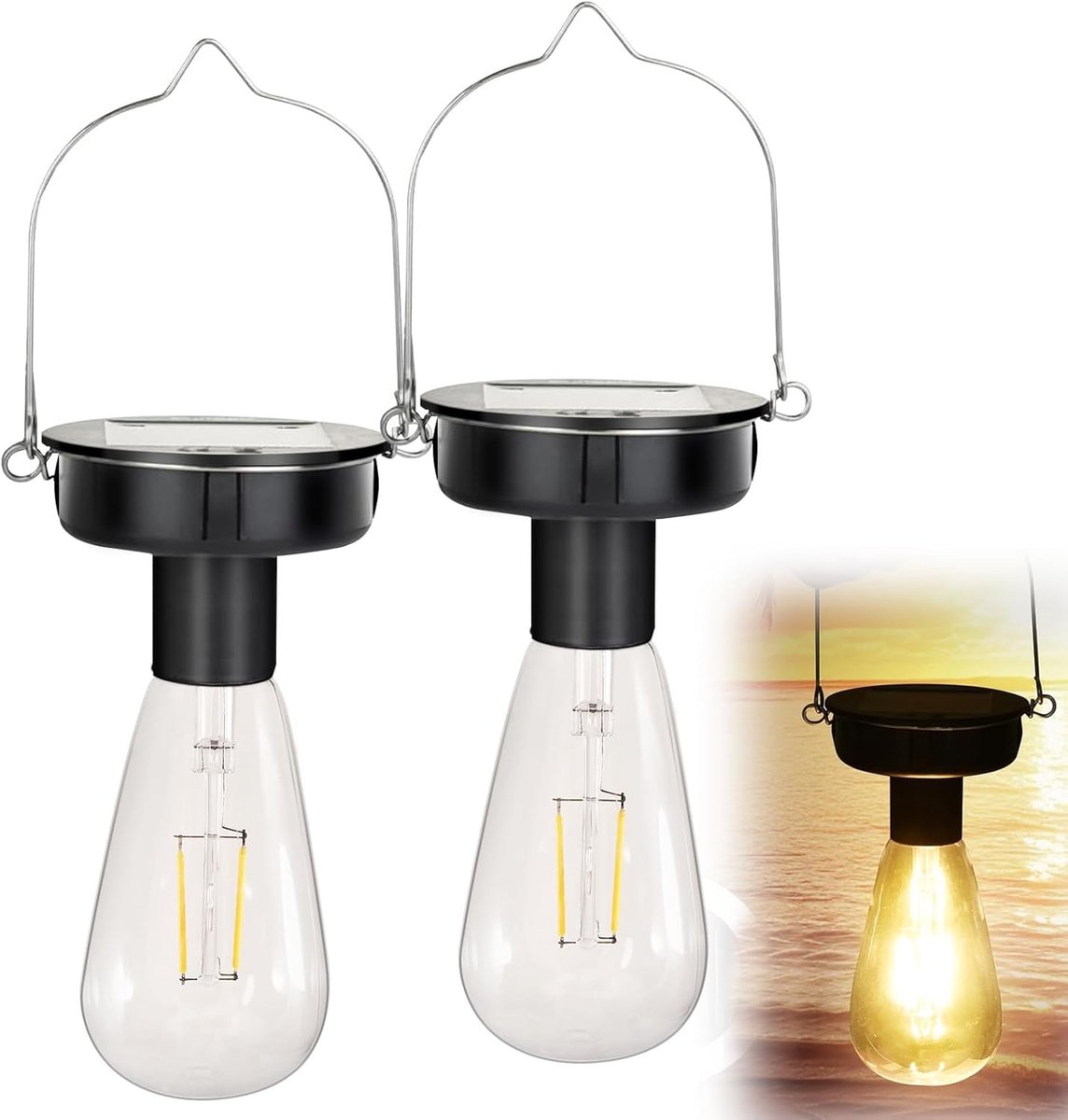 Vervangende Solarlampen - Transparant - 16 x 8 x 8 cm - LED Verlichting met Hoge Efficiëntie - Voor Tuinverlichting
