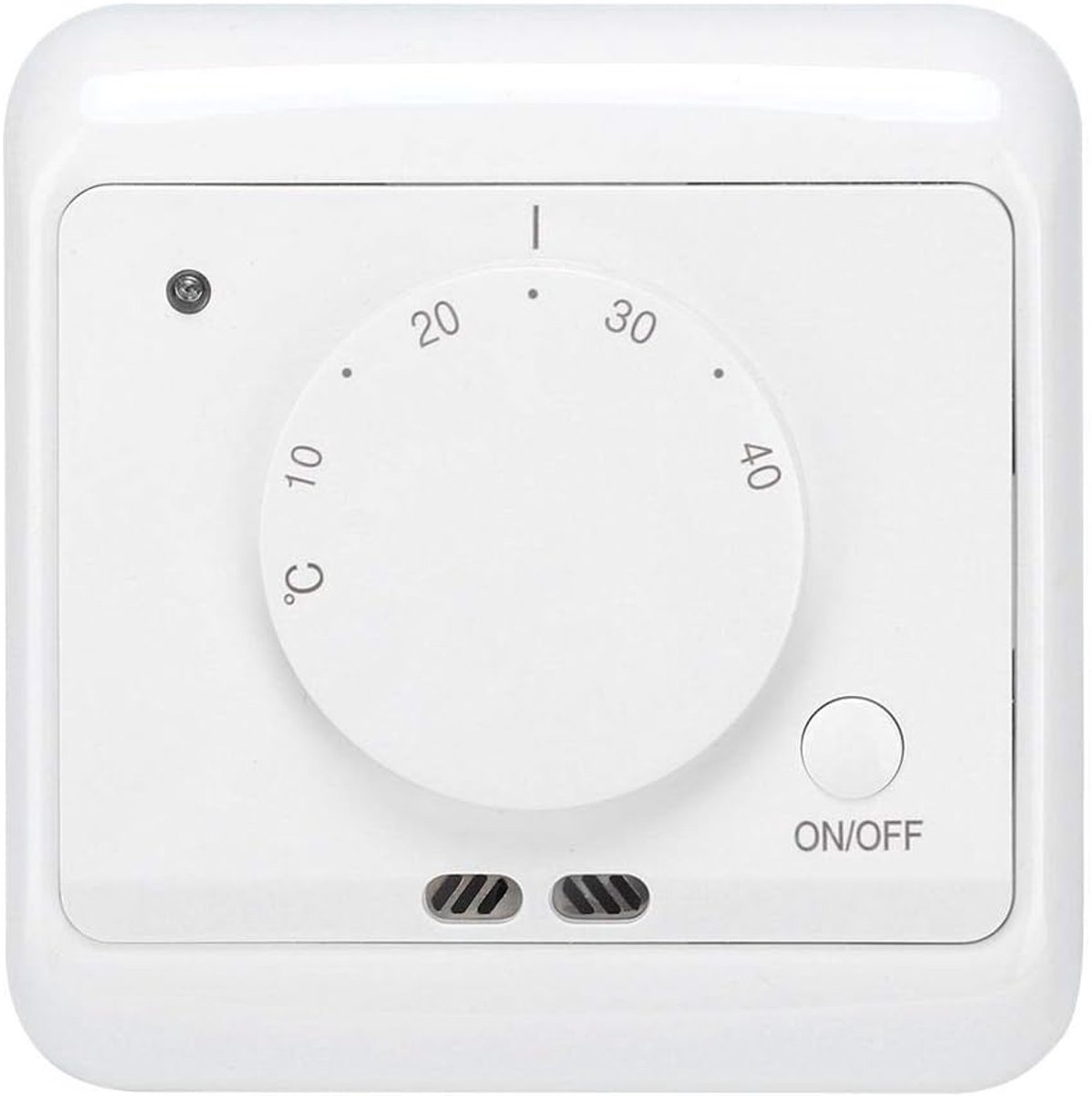 SnelShoppen - Wandgemonteerde Temperatuurregelaar, Mechanische Thermostaat voor Vloerverwarming, 230 V AC, Compact 86 x 86 x 41 mm, Ideaal voor Hotels