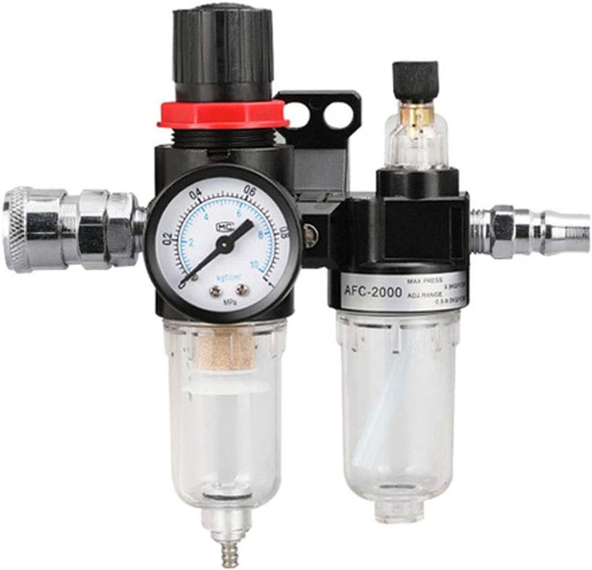 SnelShoppen - 1/4 inch luchtfilter en drukregelaar compressor vochtvanger olie water scheider drukverlager pneumatische componenten snelle connector
