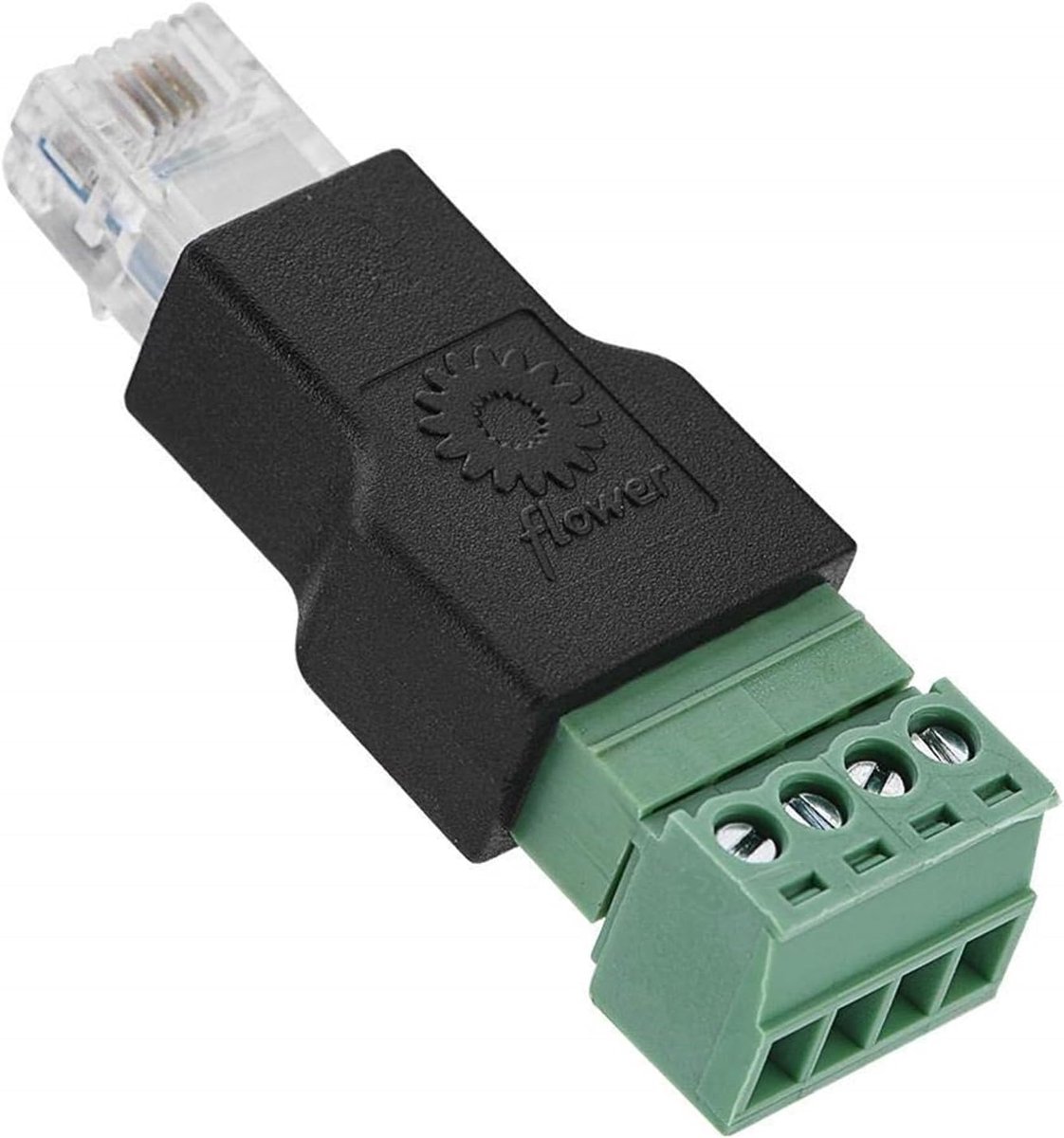 SnelShoppen - Ethernet Connector RJ11 6P4C Mannelijk Naar 4-Pin Schroef Terminal Connector Adapter Voor Modem, EIA/TIA 568B Compatibel, Sterke Signaal