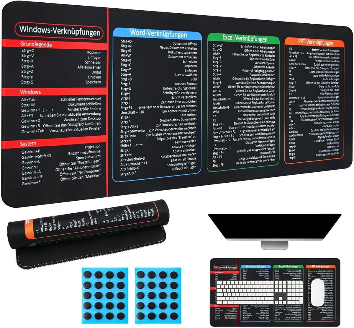 Grote Desk Pad voor Kantoor en Thuis, Antislip Muismat met Gestikte Randen, Ideaal voor Duitse Toetsenborden en Bureauaccessoires