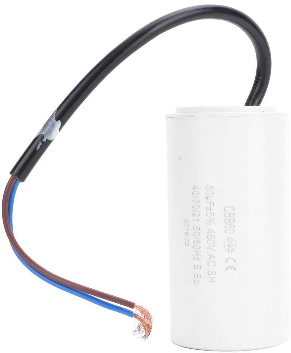 SnelShoppen - CBB60 Condensator 450V 50uF Motor Start Capacitor - Microfarad Condensator voor Huishoudelijke Apparaten - Eenvoudige Installatie, Milie