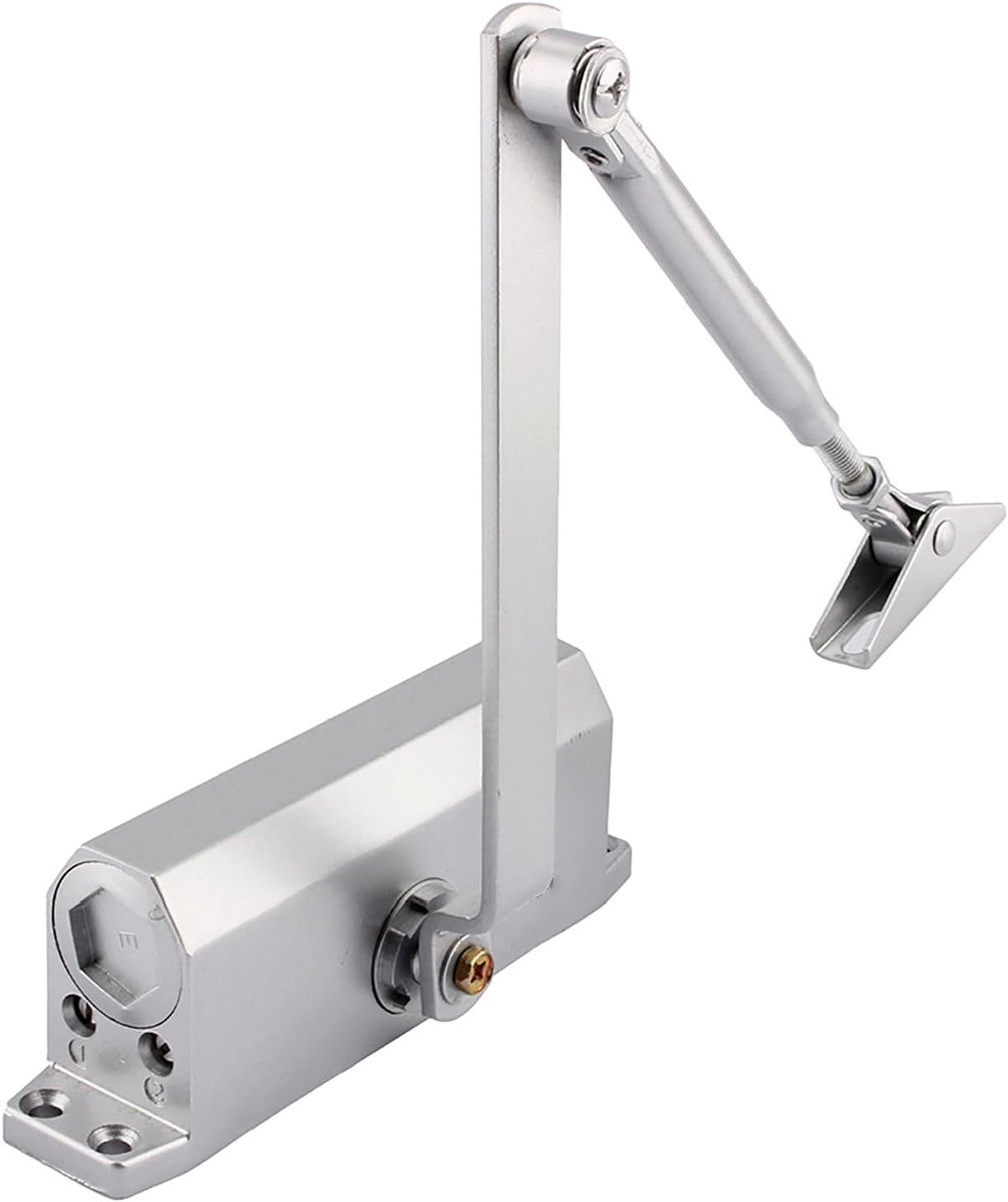 SnelShoppen - Verstelbare Automatische Hydraulische Deursluiter voor Zware Deuren, Handmatig in Zilver, Ideaal voor Privé en Commercieel Gebruik