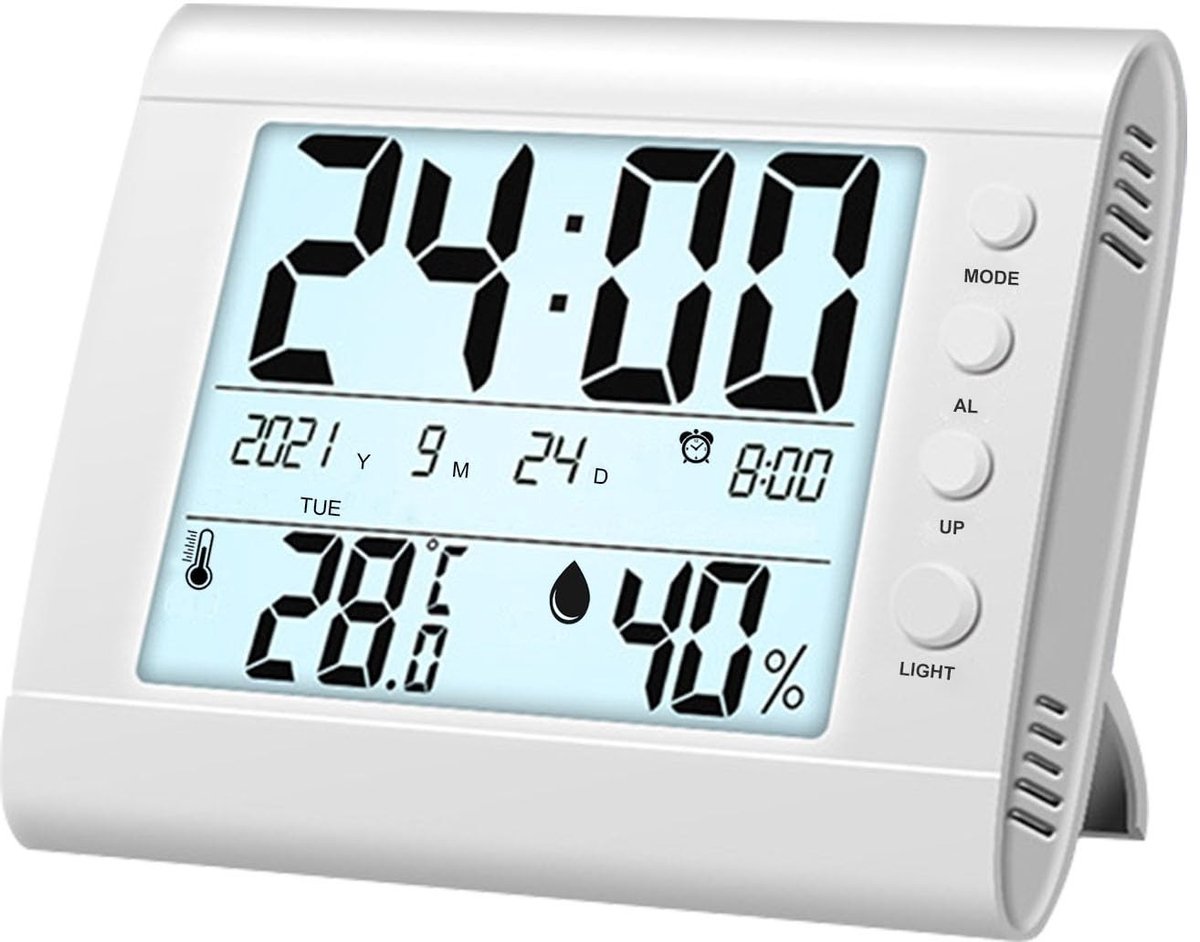 Digitale Temperatuur- en Vochtigheidsmeter - Wit - Compact - Multifunctioneel - Voor Thuis en Kantoor