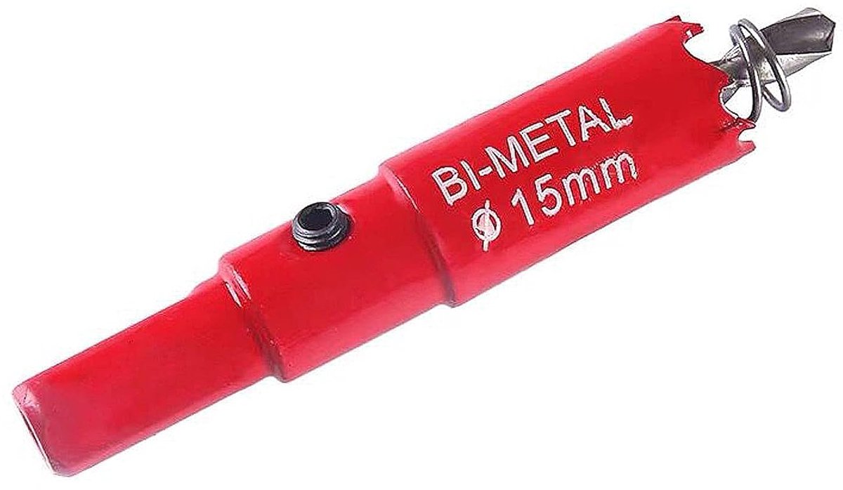 SnelShoppen - HSS Bimetalen Holzaag met Corn Hole Boor Cutter, 15 mm Diameter, Ideaal voor RVS, Metaal, Hout, Plastic, Gyproc, Fiberboard, 1 Stuk