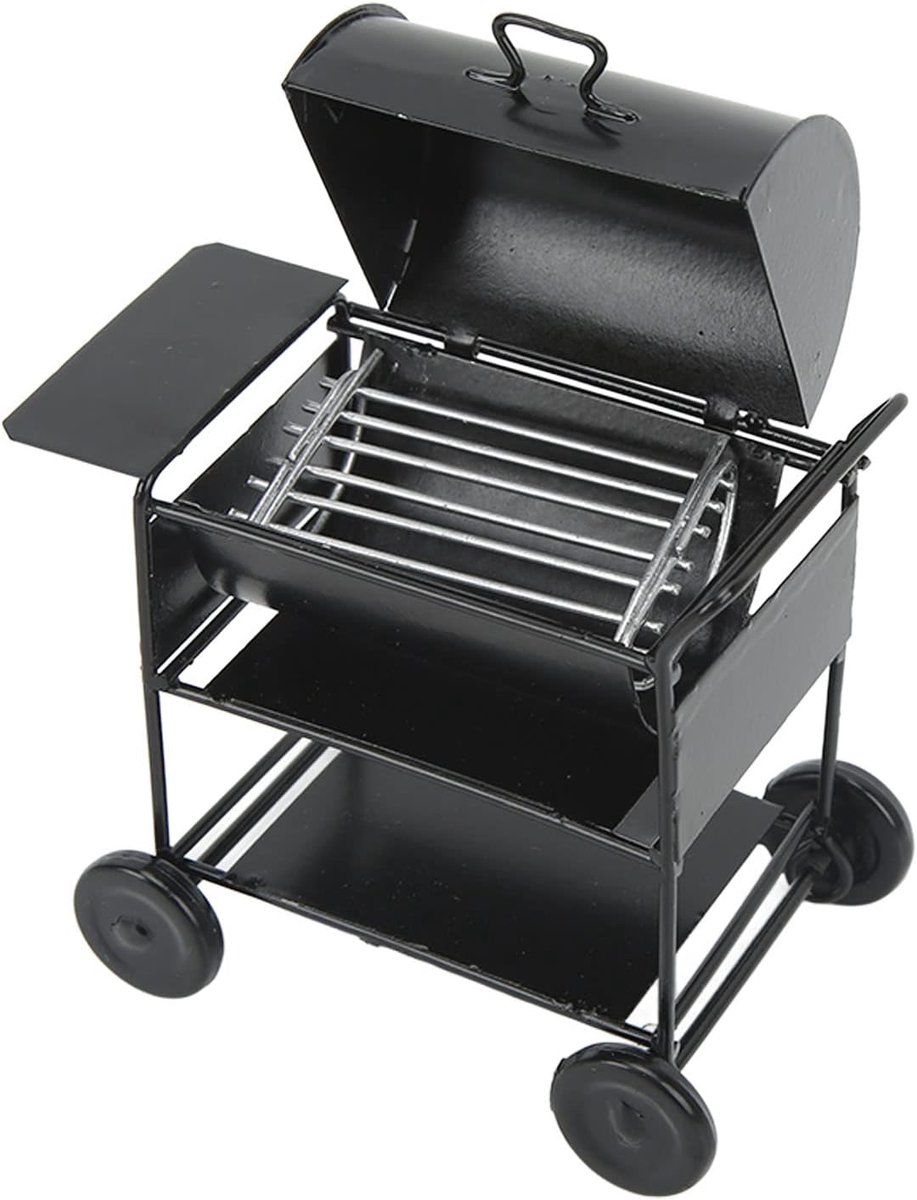 SnelShoppen - 1/12 Barbecue Model Mini Dollhouse Barbecue, Realistische Vorm, Sterk en Duurzaam IJzer, Decoratie voor 1/10 RC Crawler, Perfect voor Tu