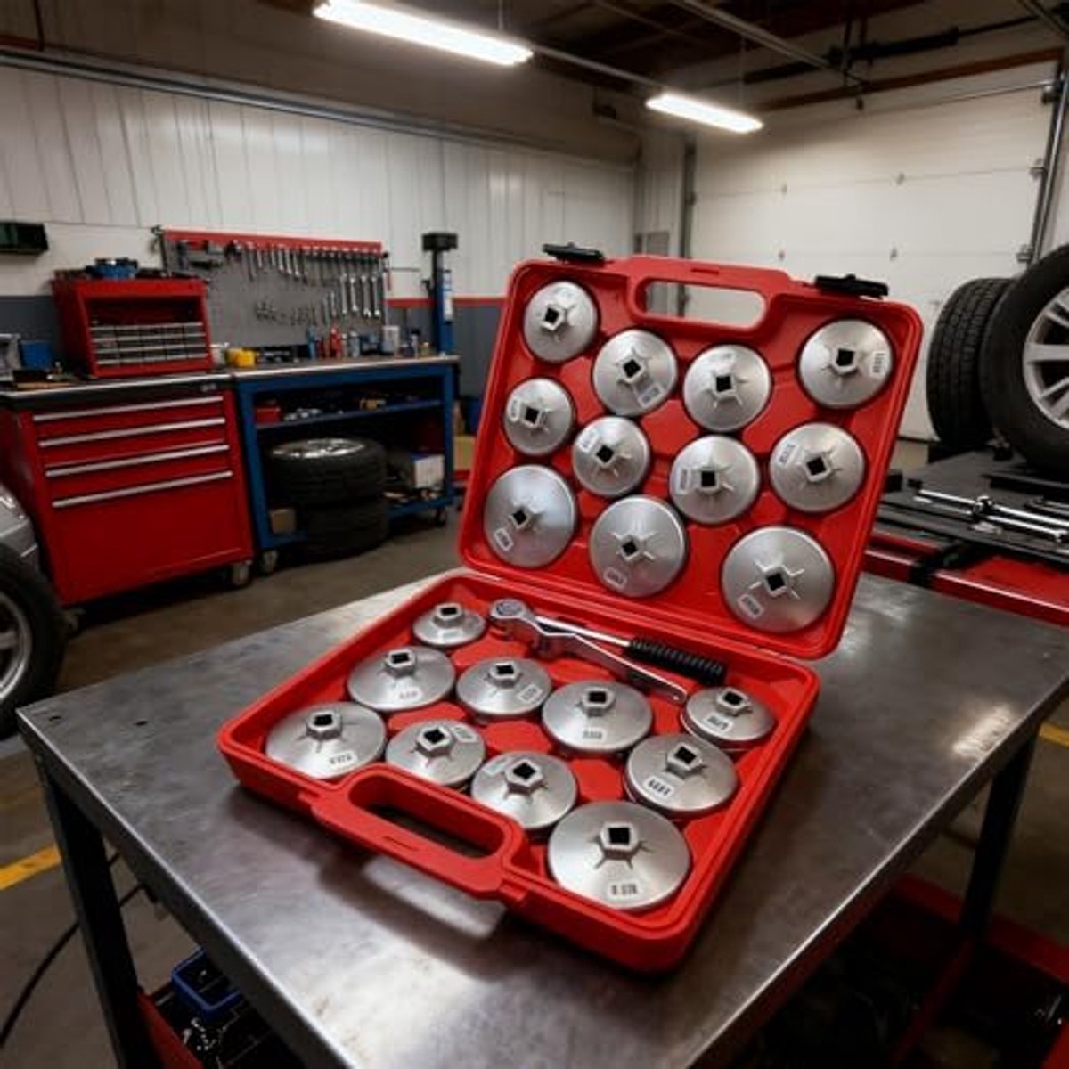 SnelShoppen - 23-delige Professionele Oliefilterdoppen Sleutelset - Aluminium Verwijder Tool Set - Lichtgewicht, Corrosiebestendig, Duurzaam - Voor he