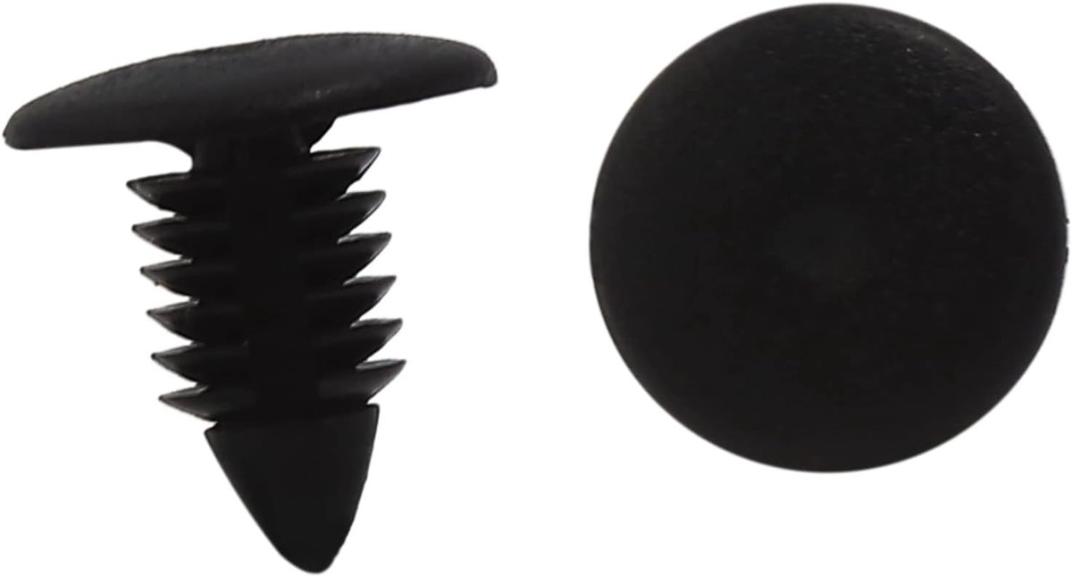 SnelShoppen - Set van 30 plastic zwarte clips/rivets 7mm voor auto, duurzame bevestigingsmiddelen, eenvoudig te installeren, 17mm lengte, ideaal voor