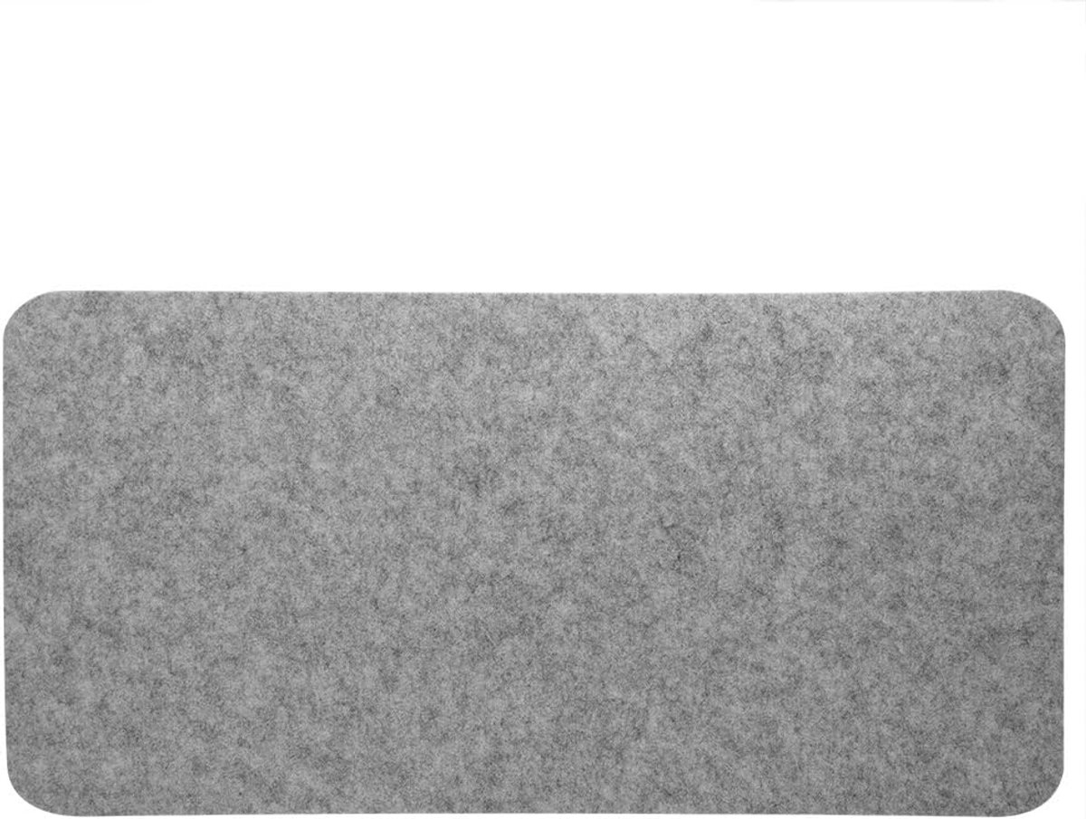 SnelShoppen - Mouse Pad Tafel Vilt 68 x 33 cm Polyester voor Bureau Isolerend Laptop Anti-statisch PC Licht Grijs Vuilafstotend Krassenbestendig Vouwb