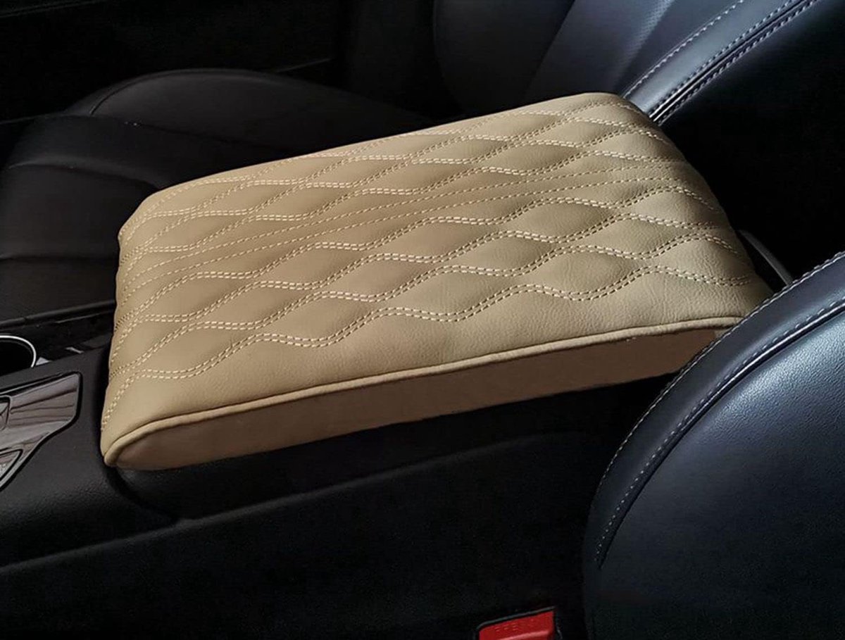 SnelShoppen - Universele Auto Middenconsole Armsteun Bescherming - PU Leren Armsteun Covers - Kussen voor Auto Armsteun Box - 33x21cm - Waterdicht en