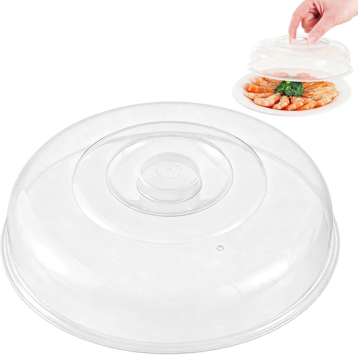 SnelShoppen - Magnetron Spetterdeksel, Heldere Magnetron Deksel voor Voedsel, Herbruikbare Kunststof Magnetron Deksel voor Schalen en Pannen, 17cm, Ke