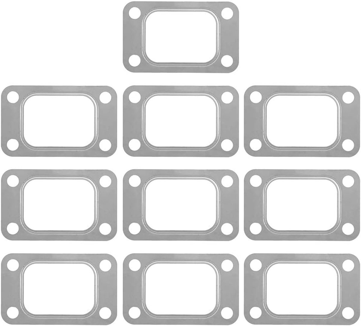 SnelShoppen - Dioche Turbo-inlaatspruitstukpakking set van 10, roestvrijstalen inlaatpakkingen voor T3 T34 T35 T38 GT35 GT35R turbo-inlaatspruitstukfl