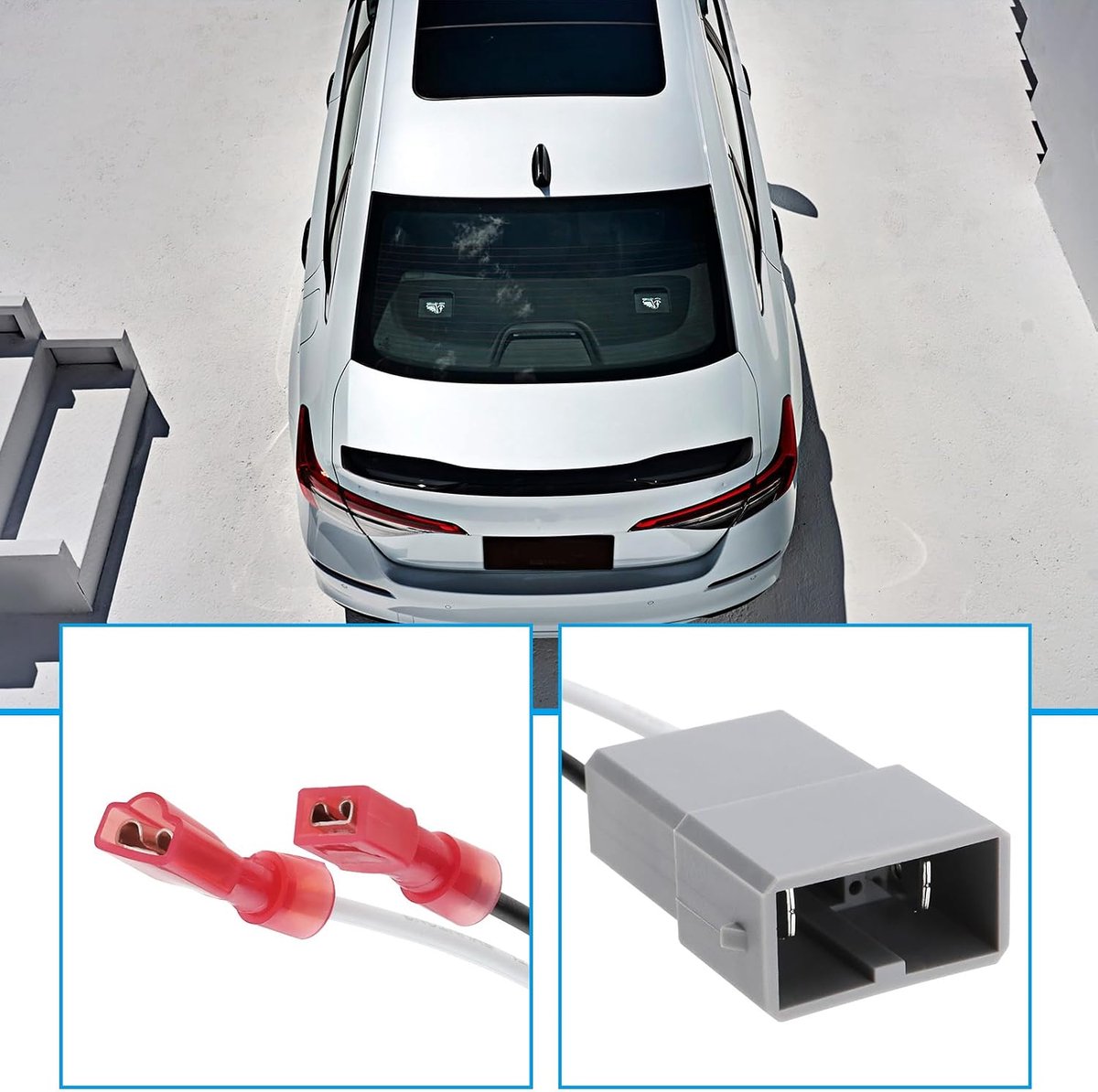 The Lord of the Tools 4Pcs 12V Speaker Adapter Plug 2 Pin Cable Loom Compatible with Honda Compatible with Accord Compatible with Civic CR-V CR-X CR-Z — cadeau in Cadeau-ideeën - foto 2