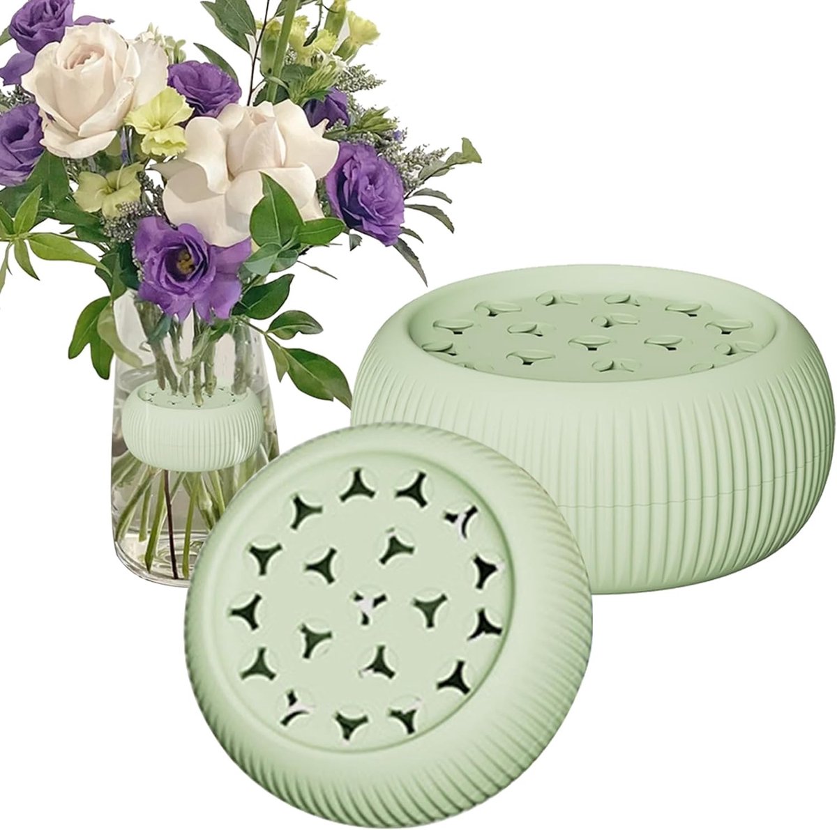 SnelShoppen - 2 Stuks Spiral Flower Holder Silicone Spiral Ikebana Stem Houder, Herbruikbare Bloemstelenhouder voor Vazen, DIY Bloemarrangeer Tool voo