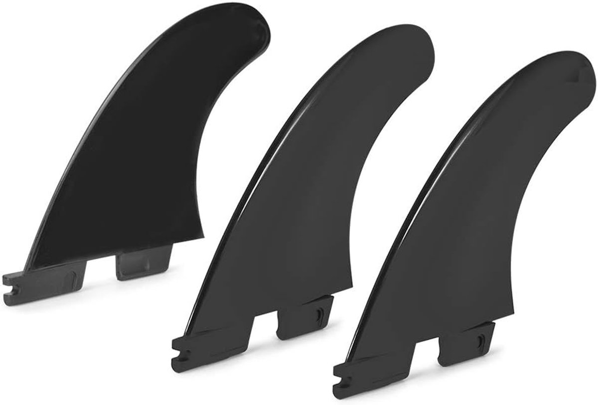 SnelShoppen - 3 Stuks Paddle Board Fin, FCS2 G5 Nylon Plastic Zwarte Paddleboard Vervangingsvinnen Set, Flexibele Accessoires voor Surfboard & Paddleb