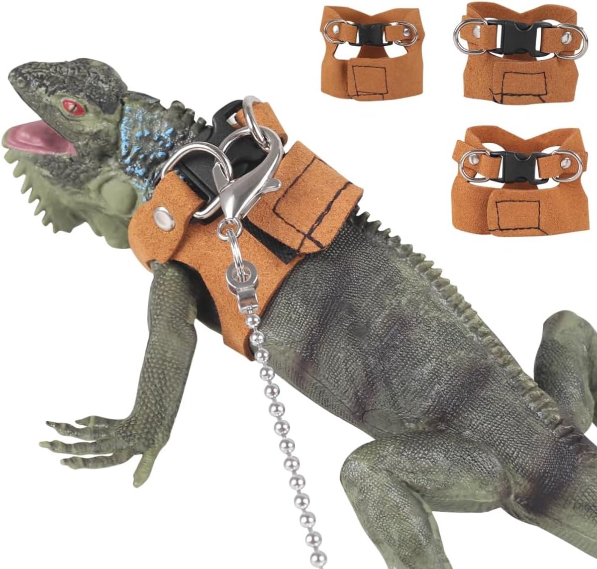 SnelShoppen - Reptielen Harnas Strap 3 Stuks Verstelbaar voor Baardagame, Gecko, Iguana, Hamster, Cavia met 5,4 ft Strap