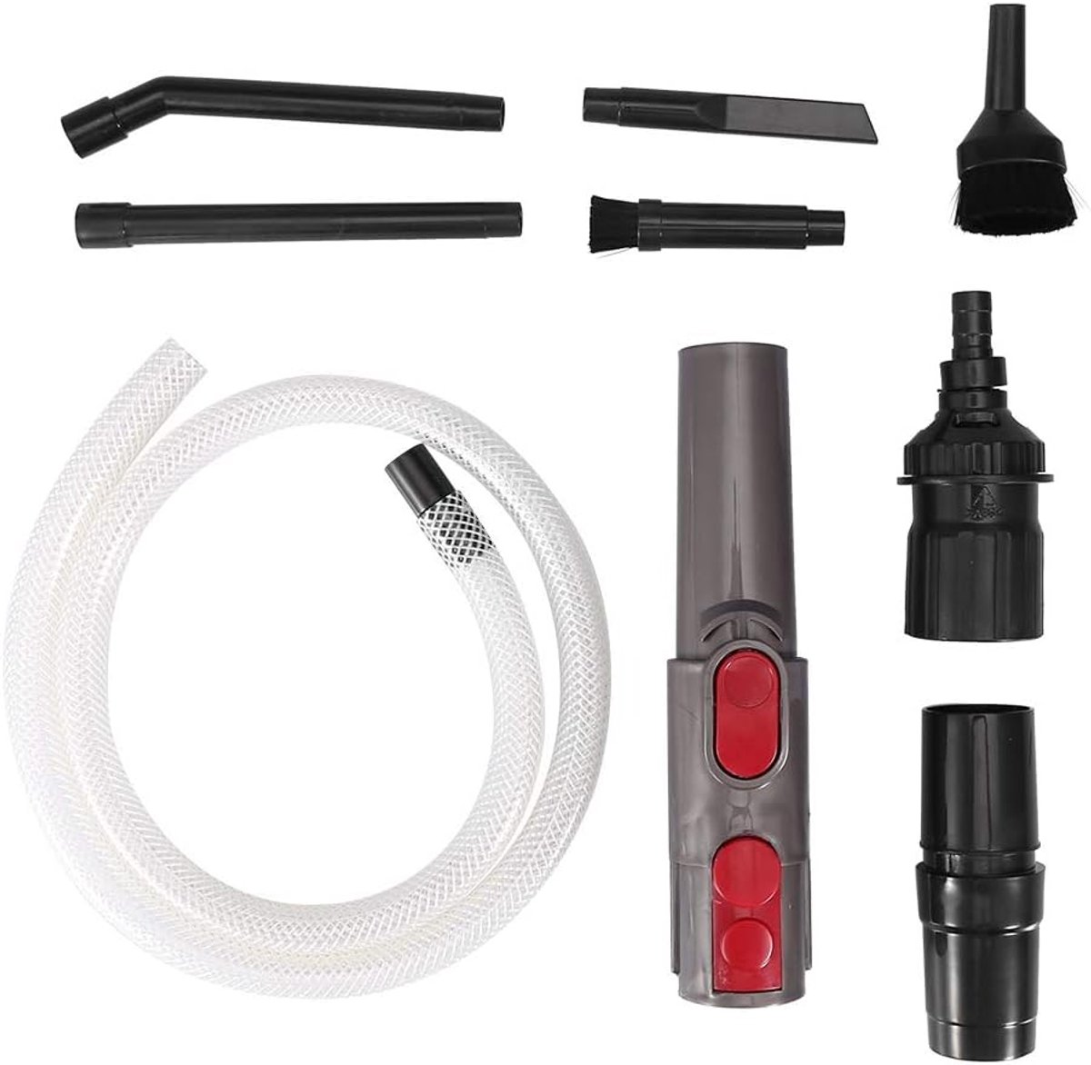 SnelShoppen - 9-delige Mini Stofzuiger Adapter Set voor Auto's, Meubels en Elektrische Apparaten - Multifunctionele Reinigingskit - Geschikt voor 28mm