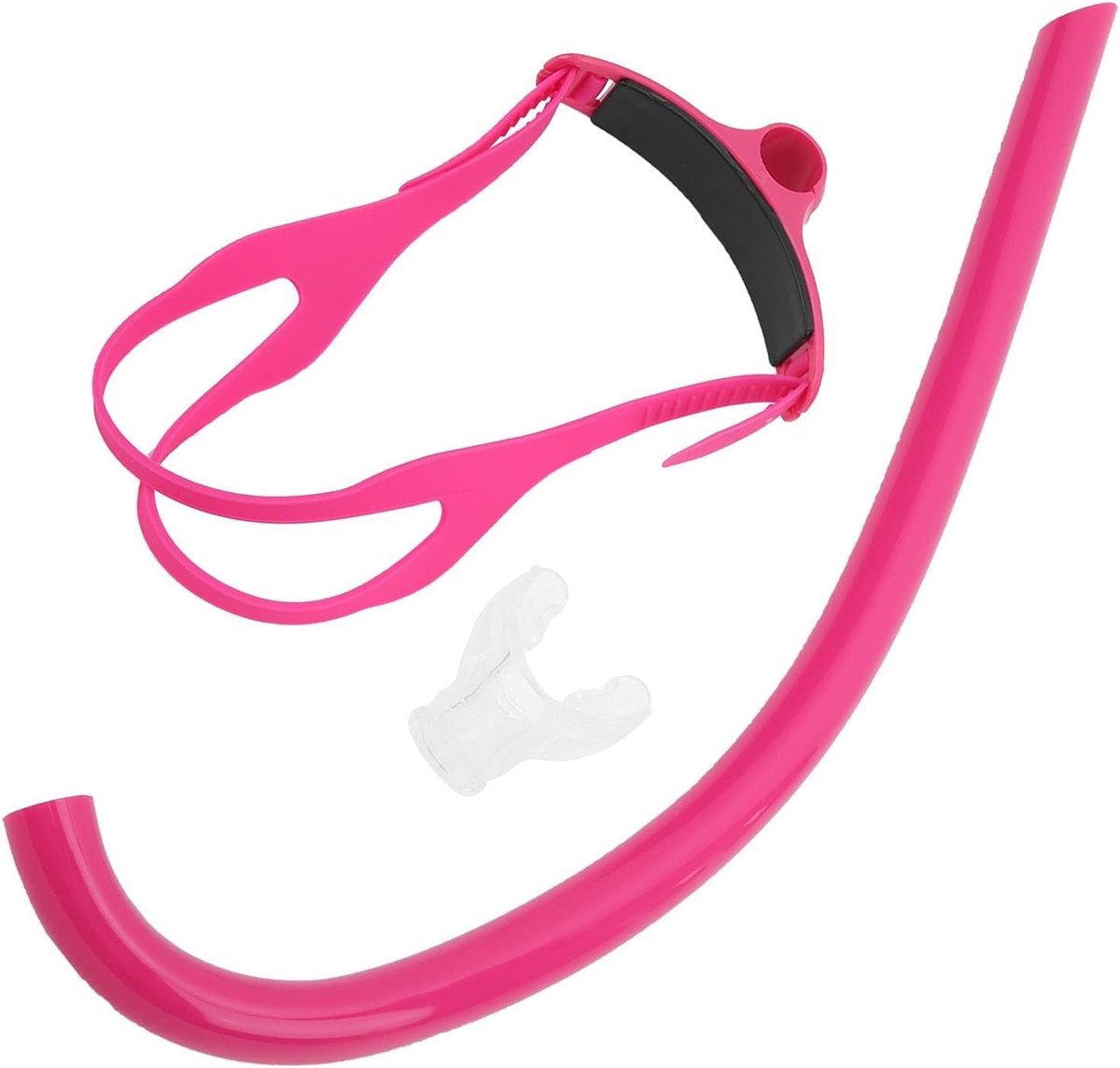 SnelShoppen - Snorkelset met Siliconen Mondstuk - Voor Afstand Training - Hoogwaardige Snorkel met Verstelbare Hoofdband - Rood - Zwemtraining en Vrij
