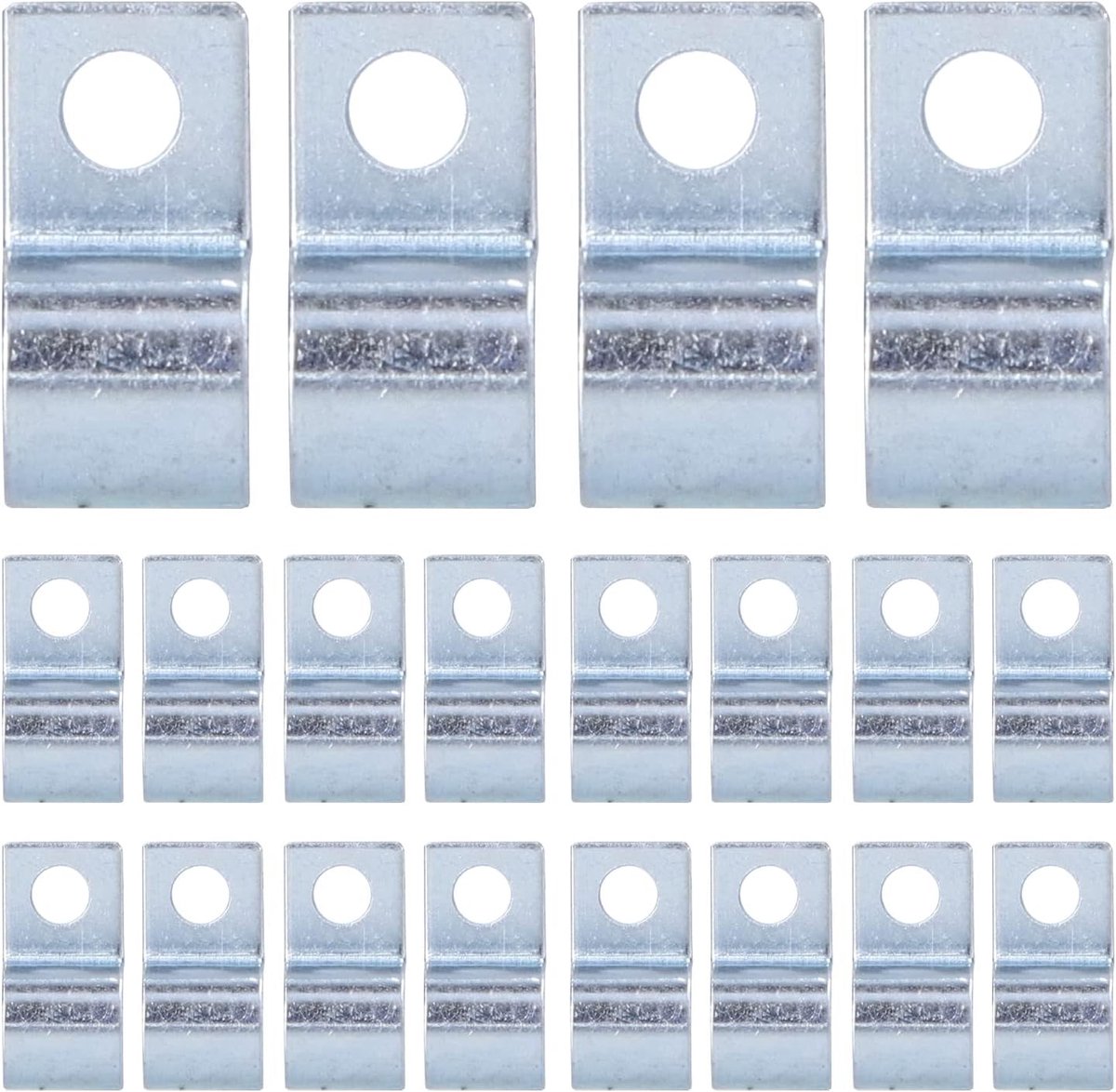 SnelShoppen - 20Pcs Enkele Gat Buis Klemmen Gegalvaniseerd Kabel Klem 304 RVS Buis Clip voor Rubber Ringen Stalen Buizen (12mm)