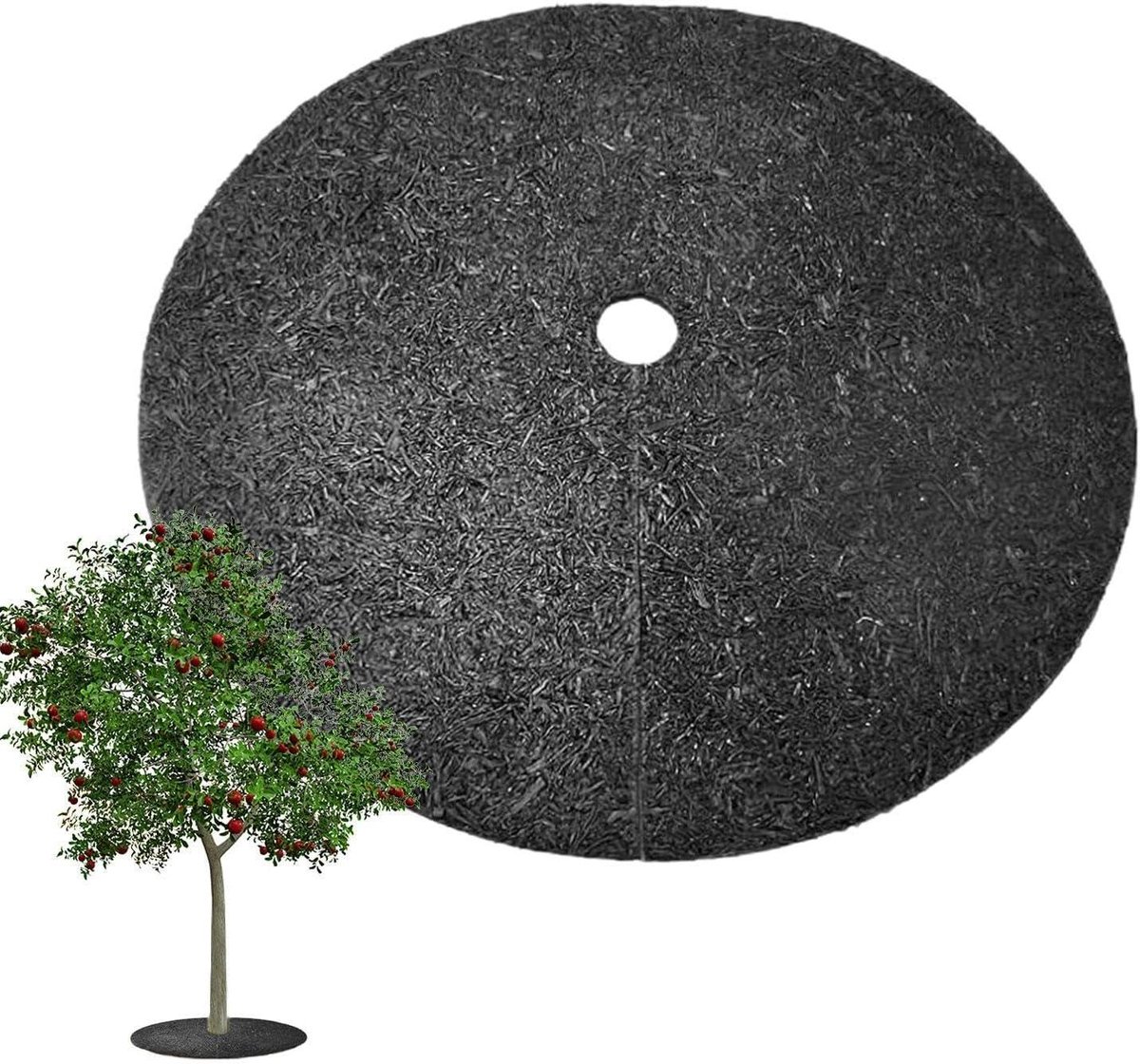 Boommulchring - Onkruidbescherming Wortelbeschermer - Planten Verzorgen - Herbruikbaar Vliesmateriaal - 28/36 inch - Zwart