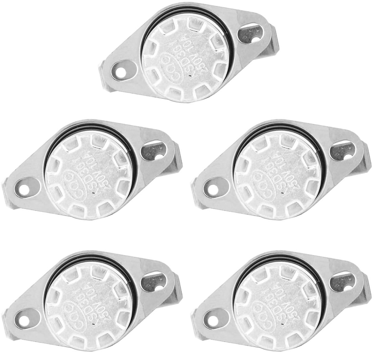 SnelShoppen - 5 Stuks KSD301 Thermostaat Temperatuur Sensor Schakelaar 250V10A NO, Thermoplastisch Voor Huisgebruik, Keuken, Tuin en Hobby