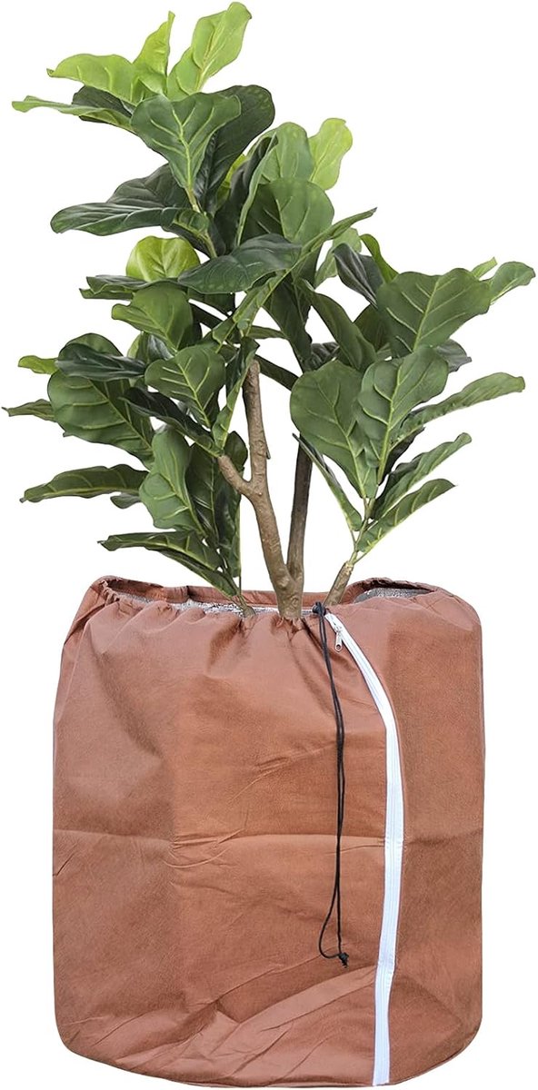 Tesmotor Thermo Pot Protection Pot Plant Protective Bag for Plants Winter Pot Protection with Drawstring 50 x 45 cm - ShopVlot